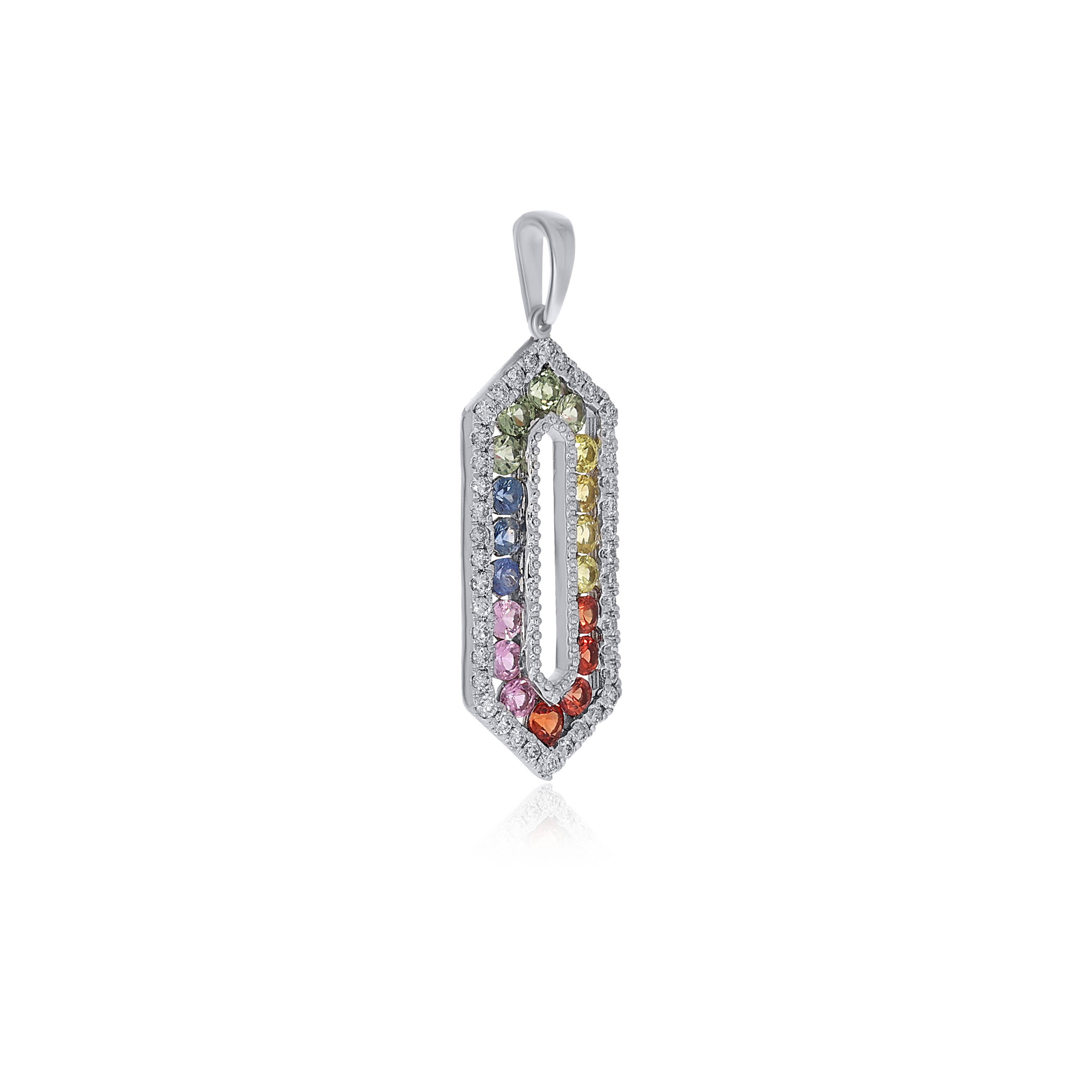 Coloured Sapphires Diamond Pendant - Senco Gold and Diamonds