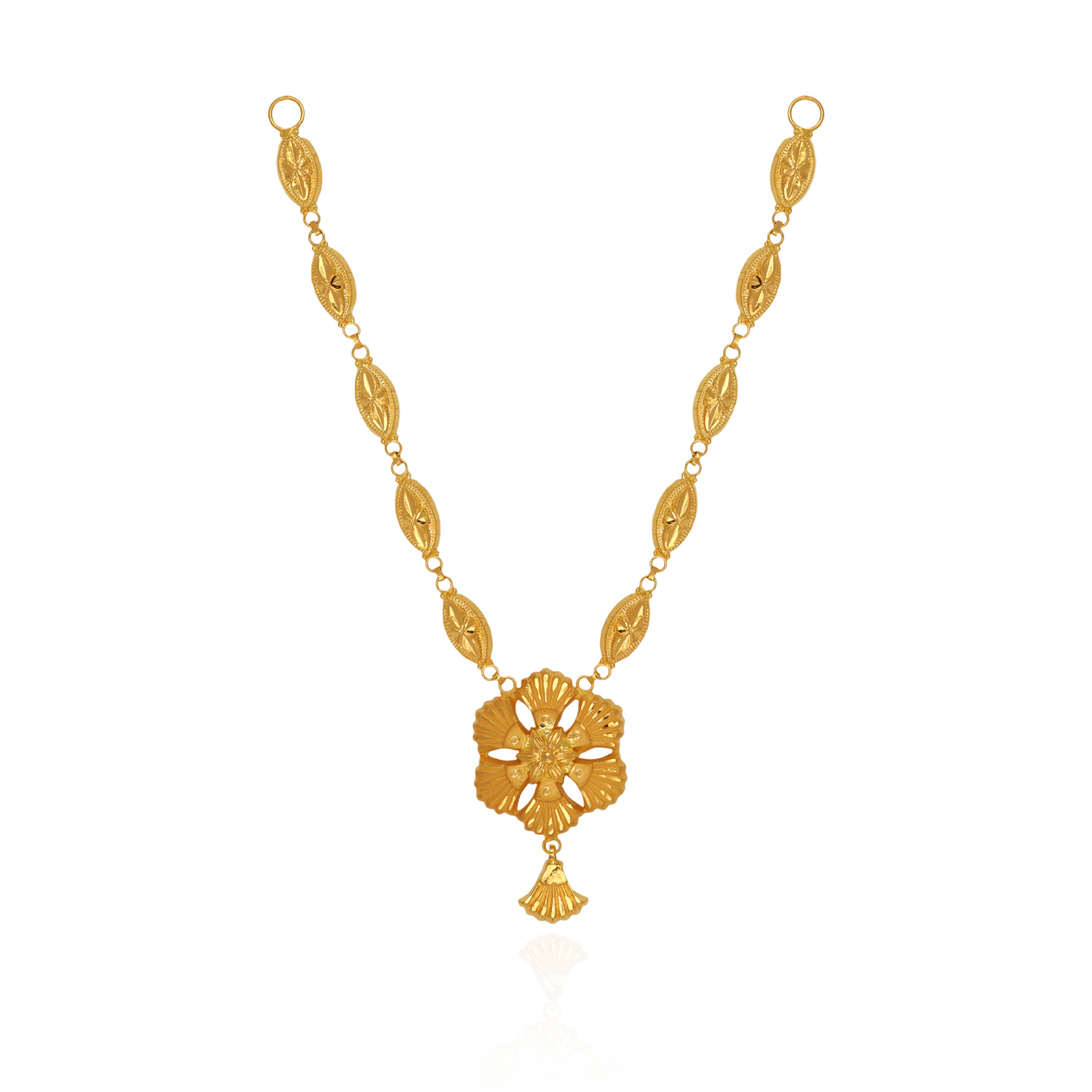 Ornate Flora Ethnic Gold Necklace - Senco Gold and Diamonds