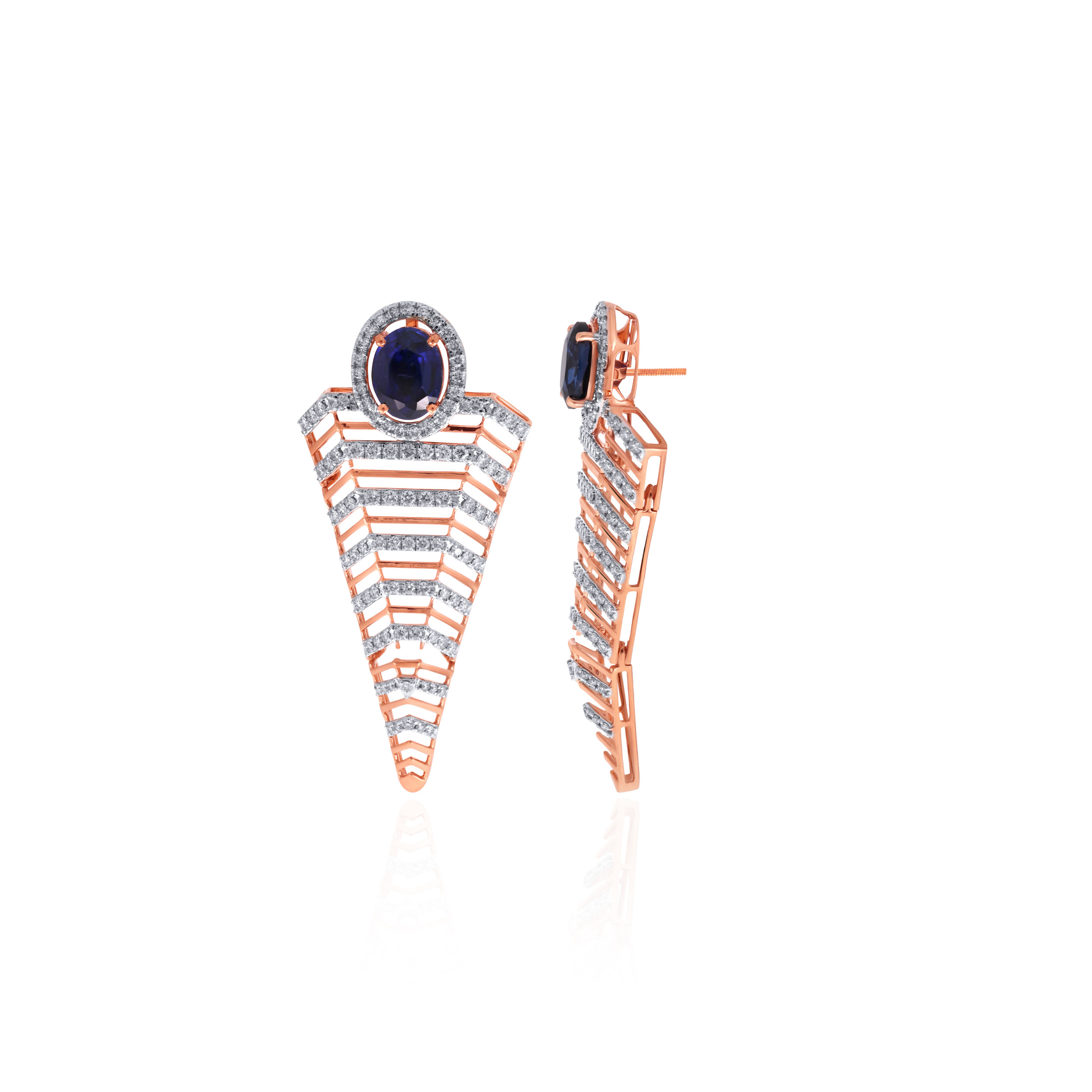 Stylish Bouquet Diamond Earrings - Senco Gold and Diamonds