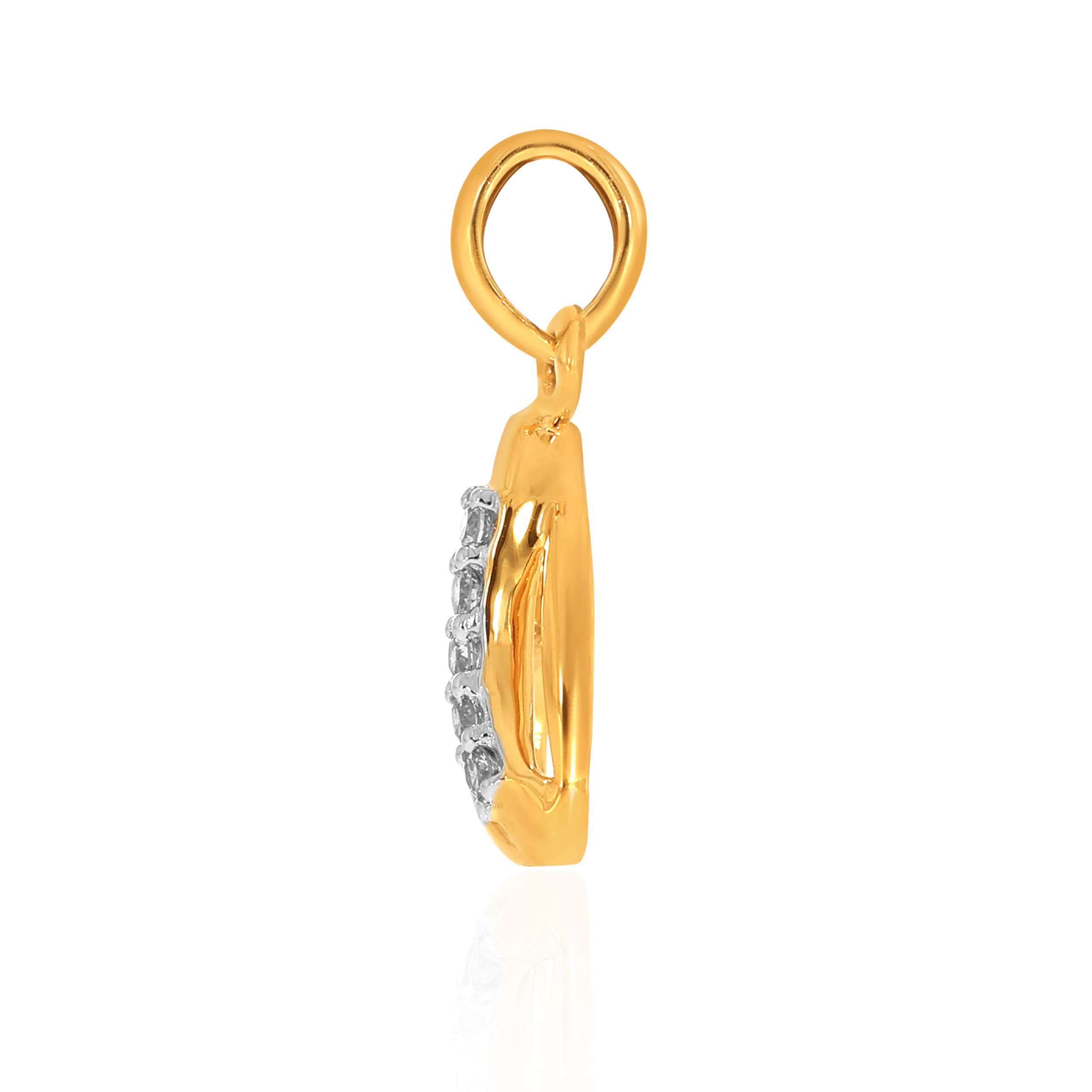 18K Yellow Gold B Alphabet Diamond Pendant-DPN-D000748629 - Senco Gold and Diamonds