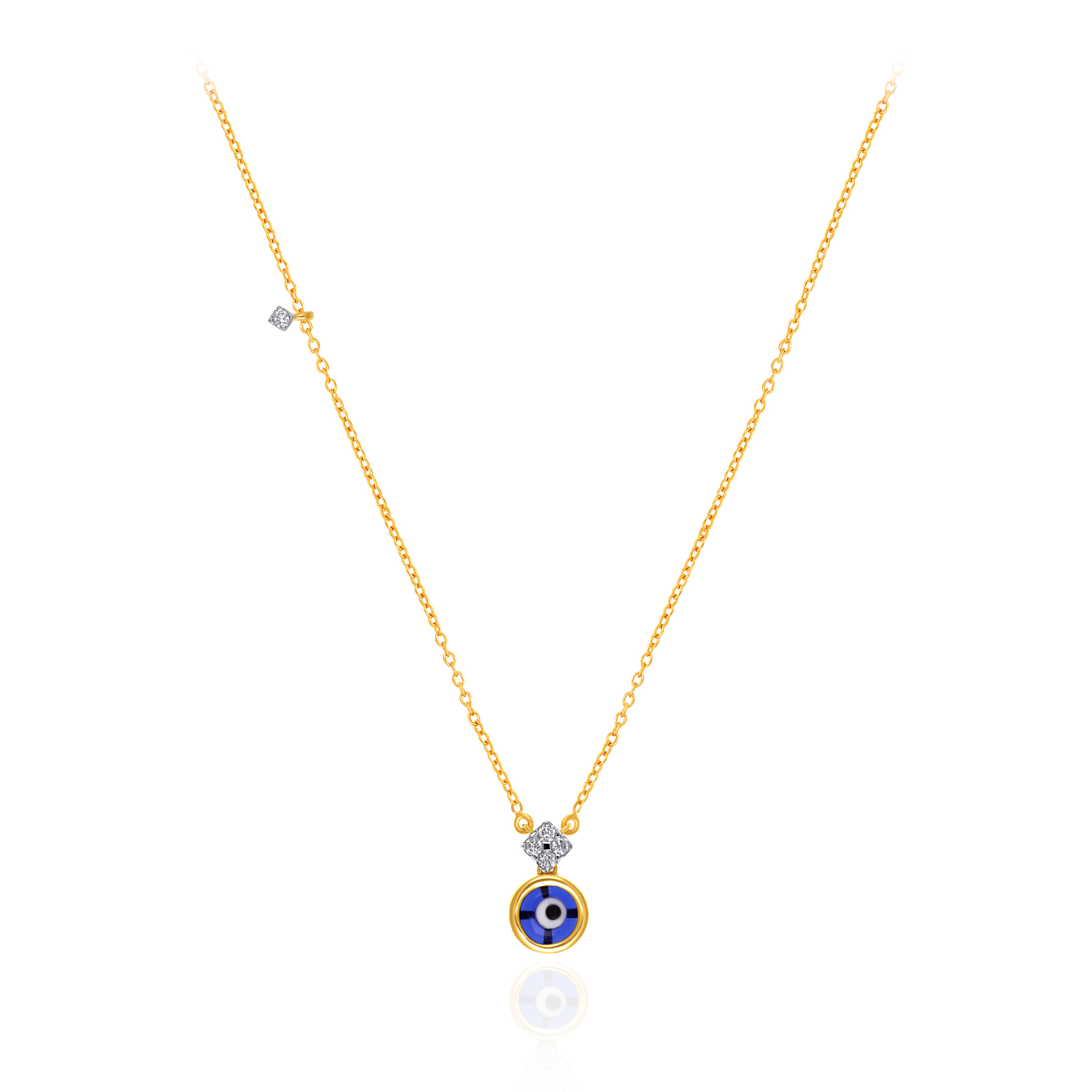 Adorned Evil Eye Diamond Chain Pendant - Senco Gold and Diamonds