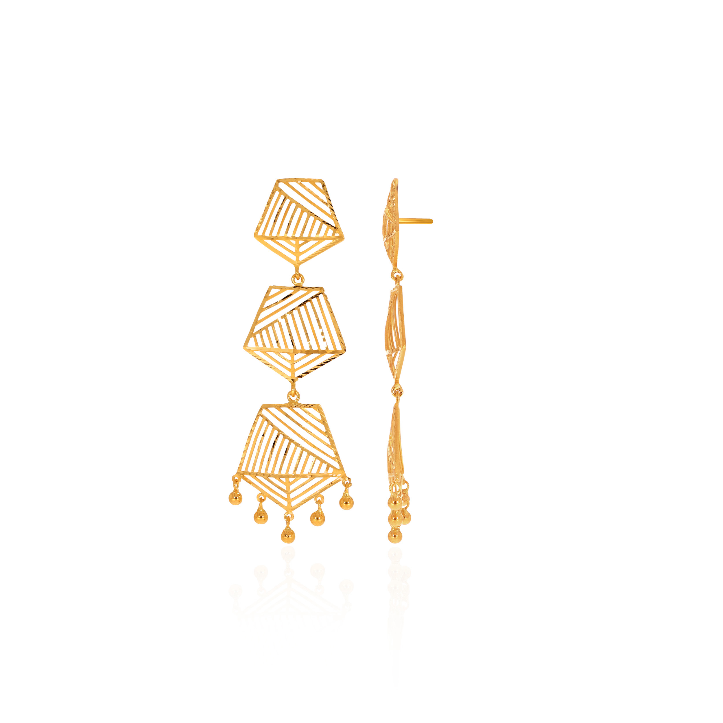 Cascading Lamps Gold Earrings - Senco Gold and Diamonds