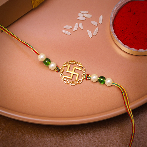 Auspicious Swastik Gold Rakhi - Senco Gold and Diamonds
