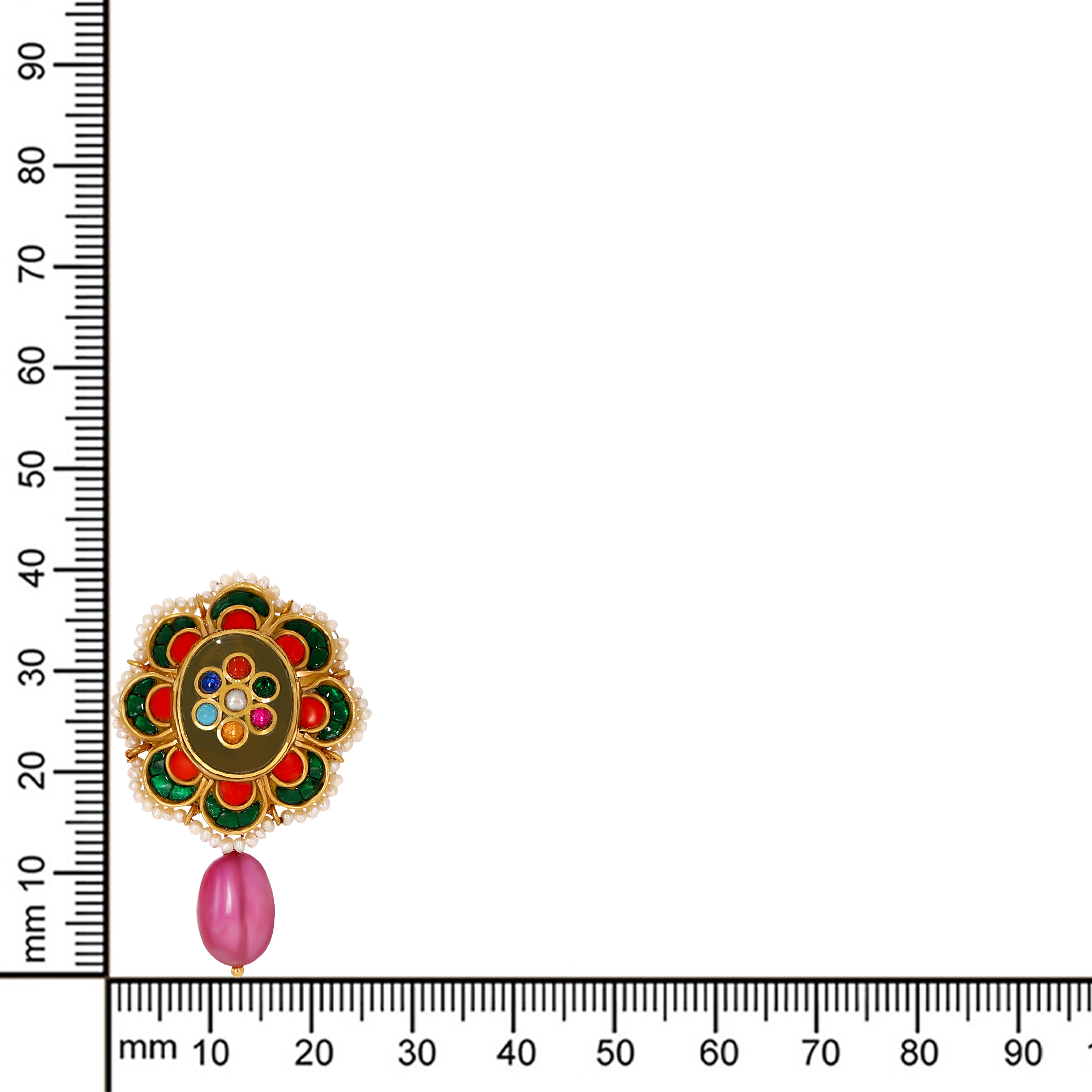 22K Yellow Gold Kundan Drop Earrings-GPGN-D000788463 - Senco Gold and Diamonds