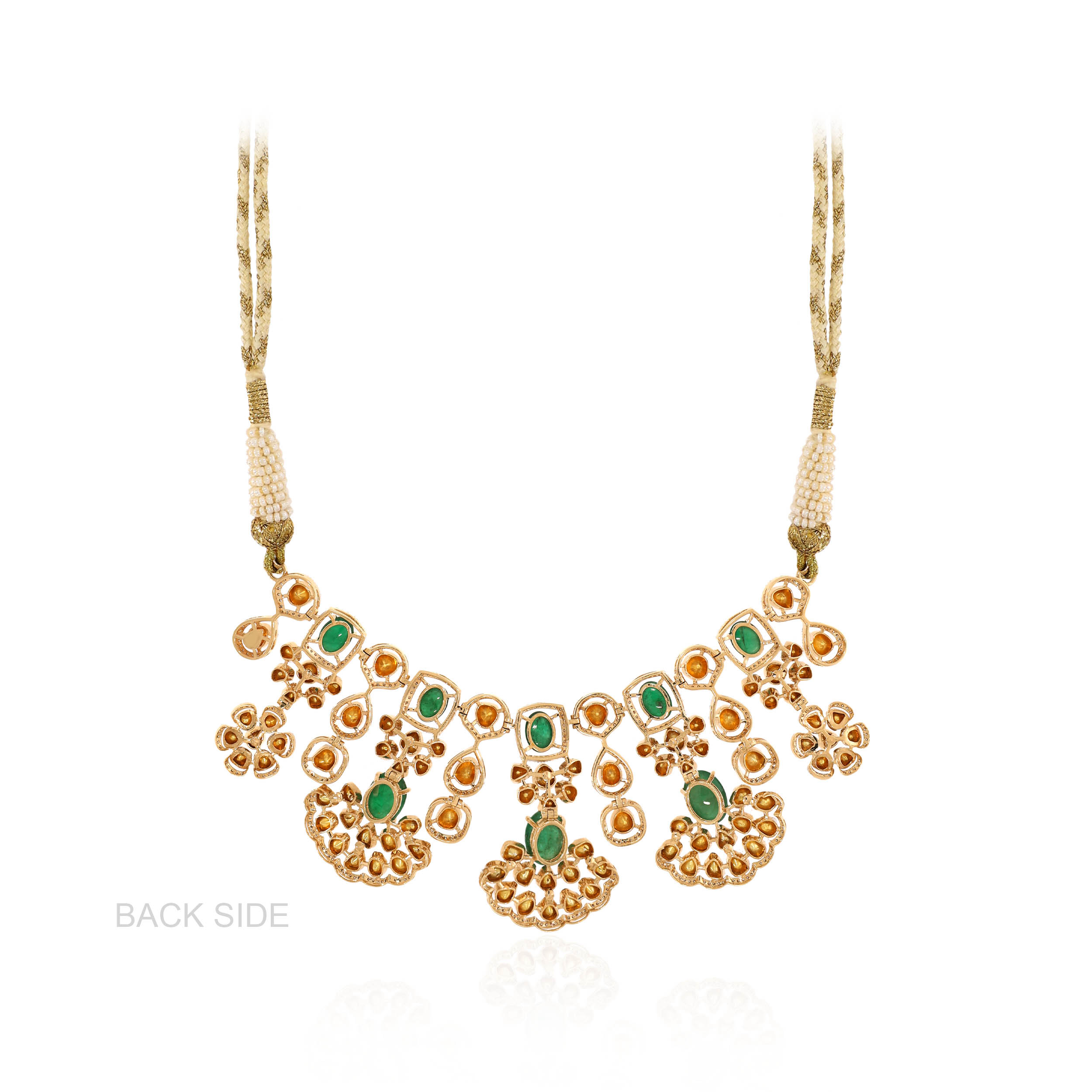 14K Yellow Gold Polki Diamond Necklace-DGN-D000788823 - Senco Gold and Diamonds
