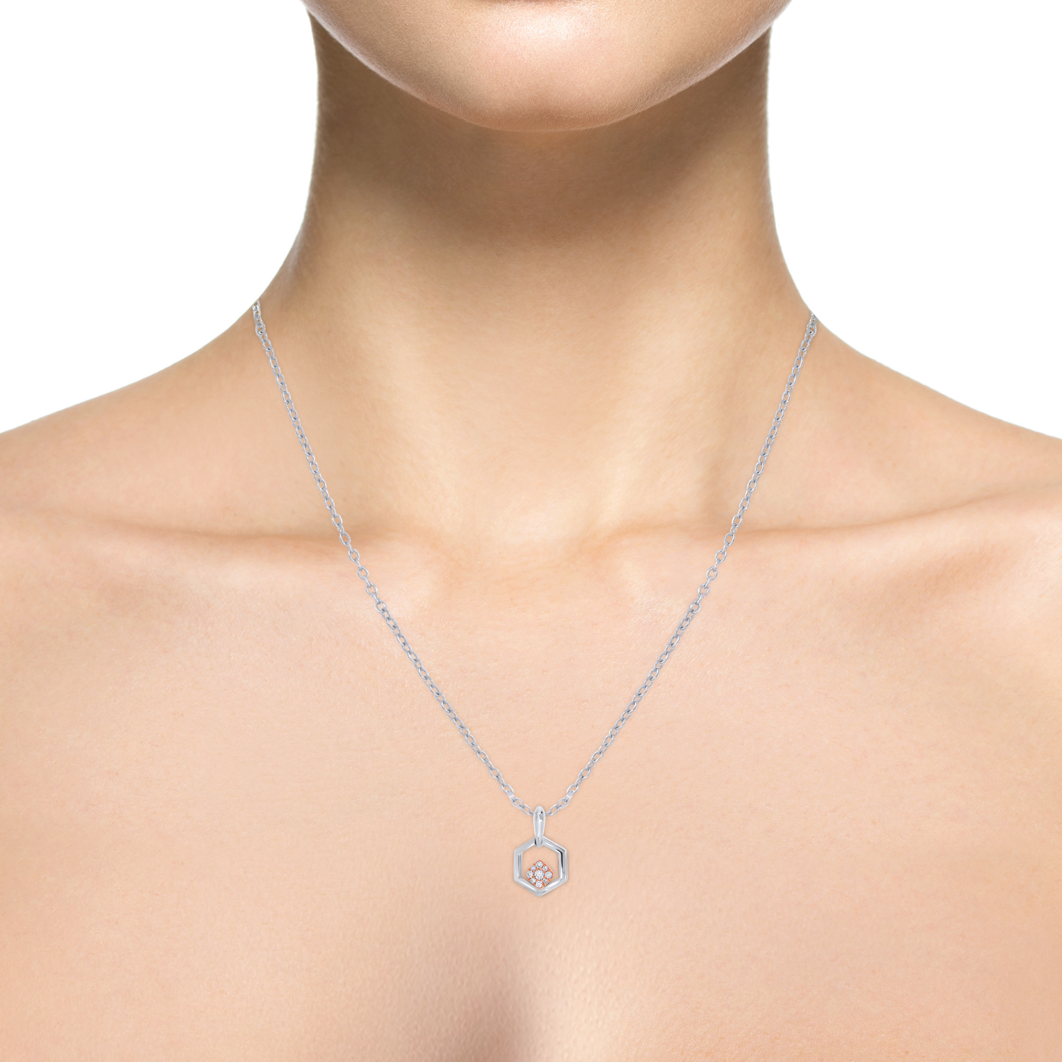 Geometric Reflection Platinum Diamond Pendant - Senco Gold and Diamonds