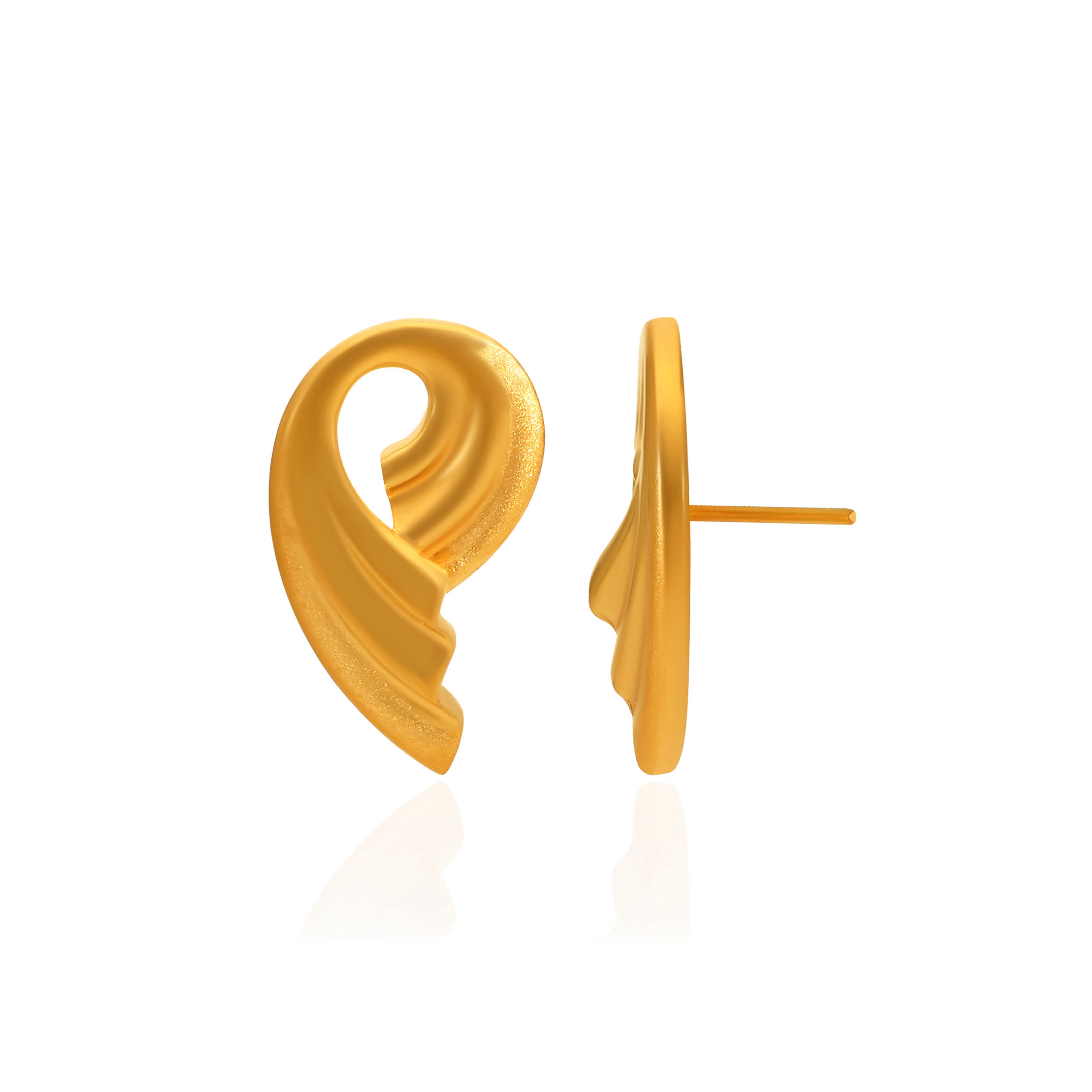 Auric Wavelet Gold Studs - Senco Gold and Diamonds