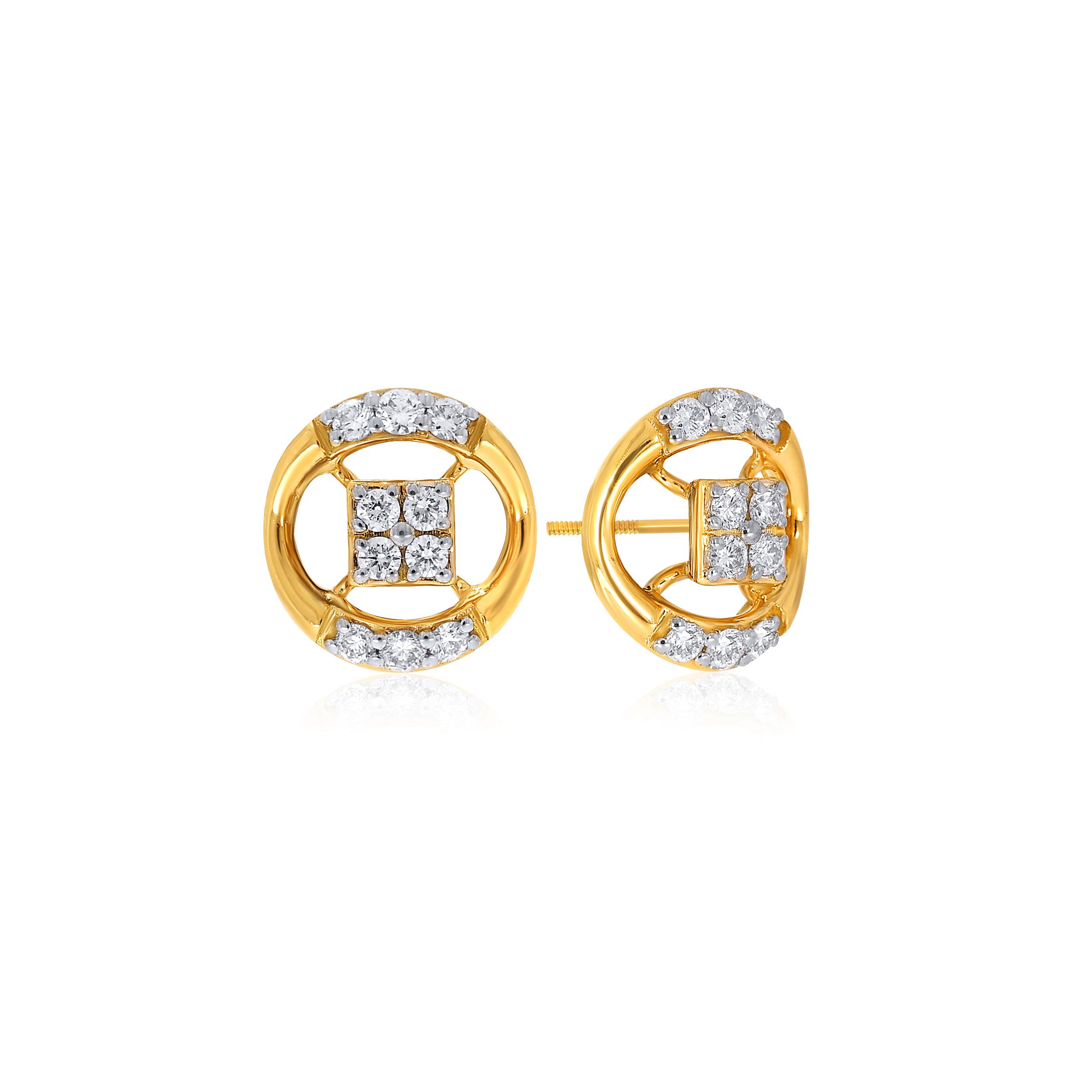 Classy Styled Diamond Studs - Senco Gold and Diamonds