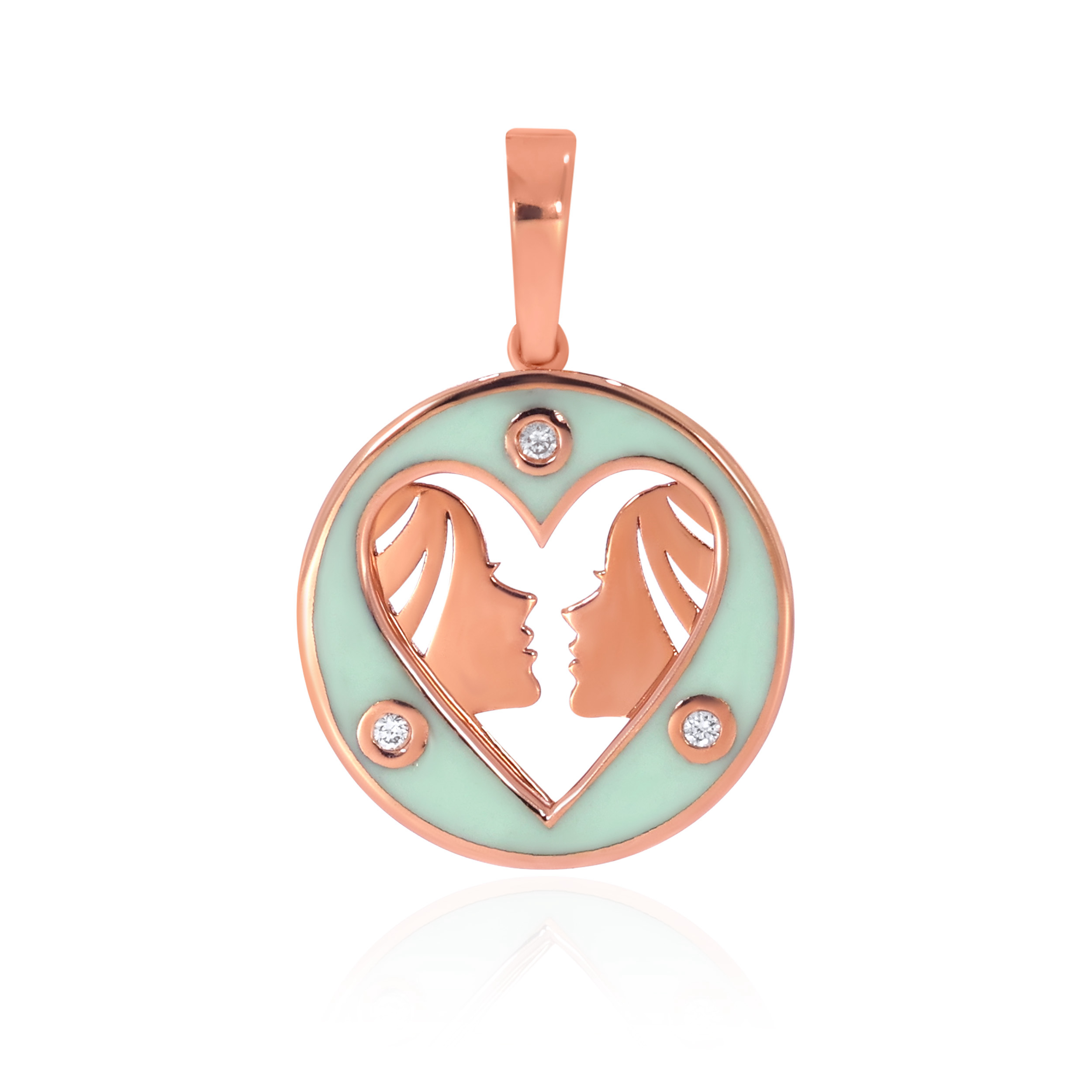 Gemini Heart Twin Diamond Pendant - Senco Gold and Diamonds