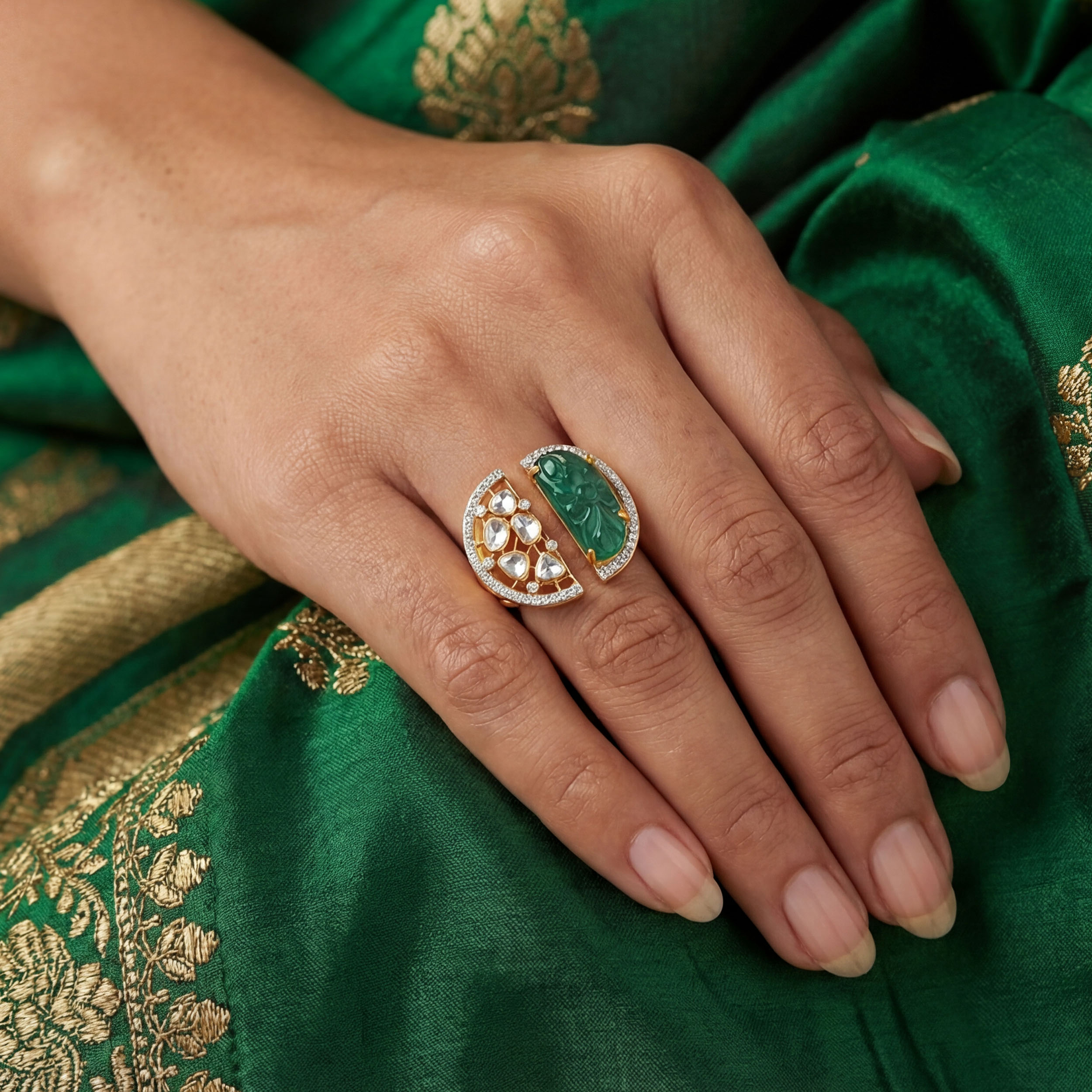 Vintage Majesty Polki Diamond Ring alternate view 3
