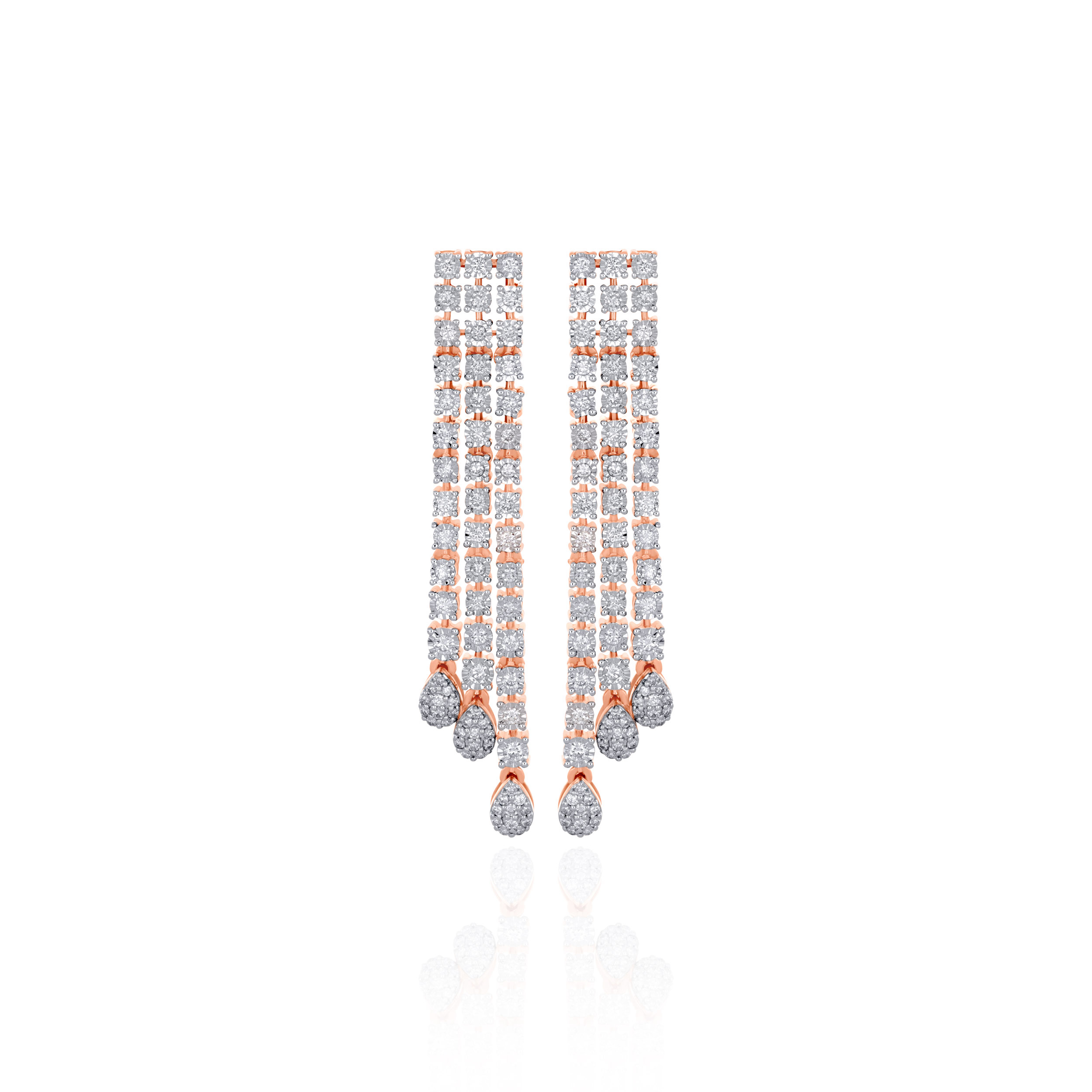 Draped Waterfall Diamond Long Earrings - Senco Gold and Diamonds