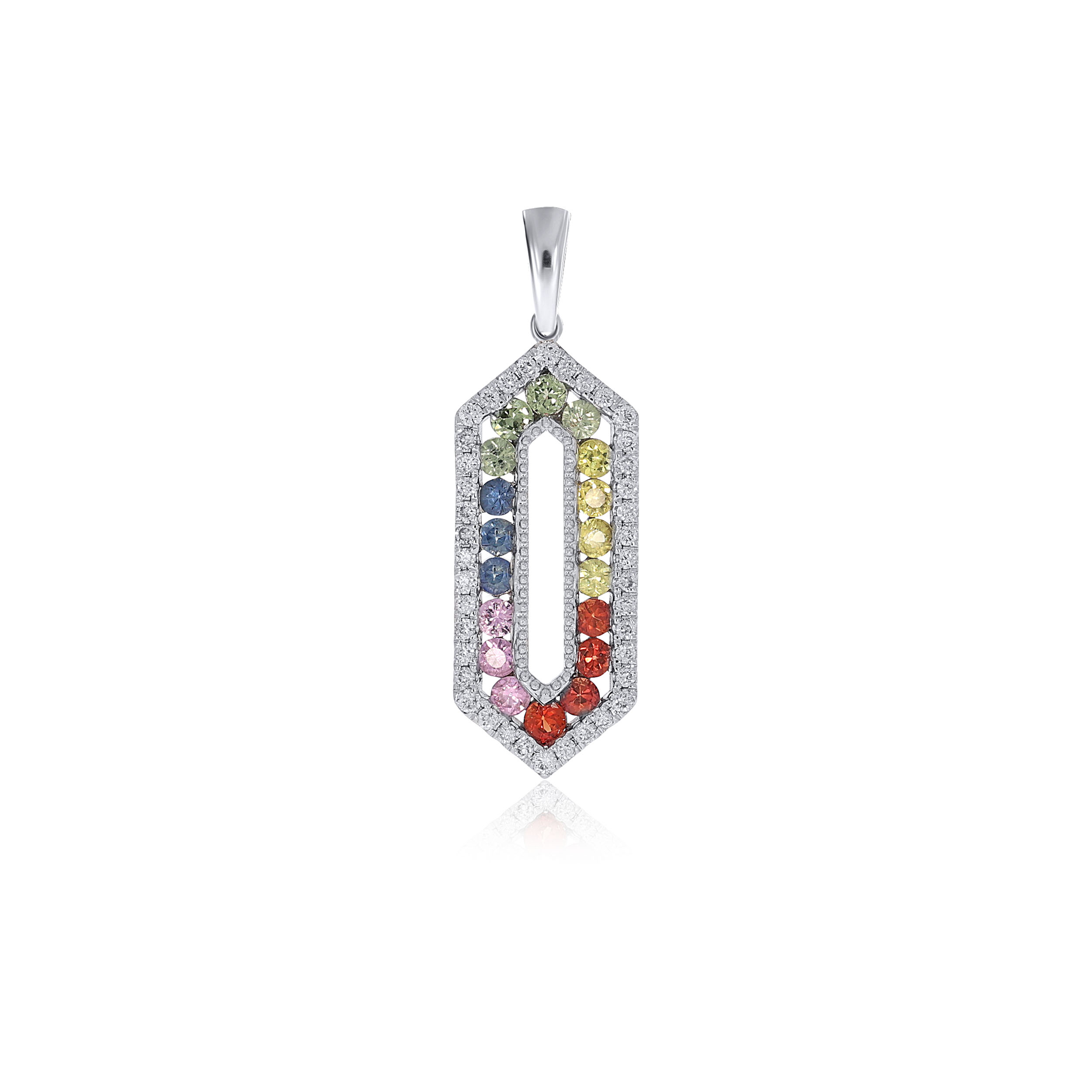 Coloured Sapphires Diamond Pendant - Senco Gold and Diamonds