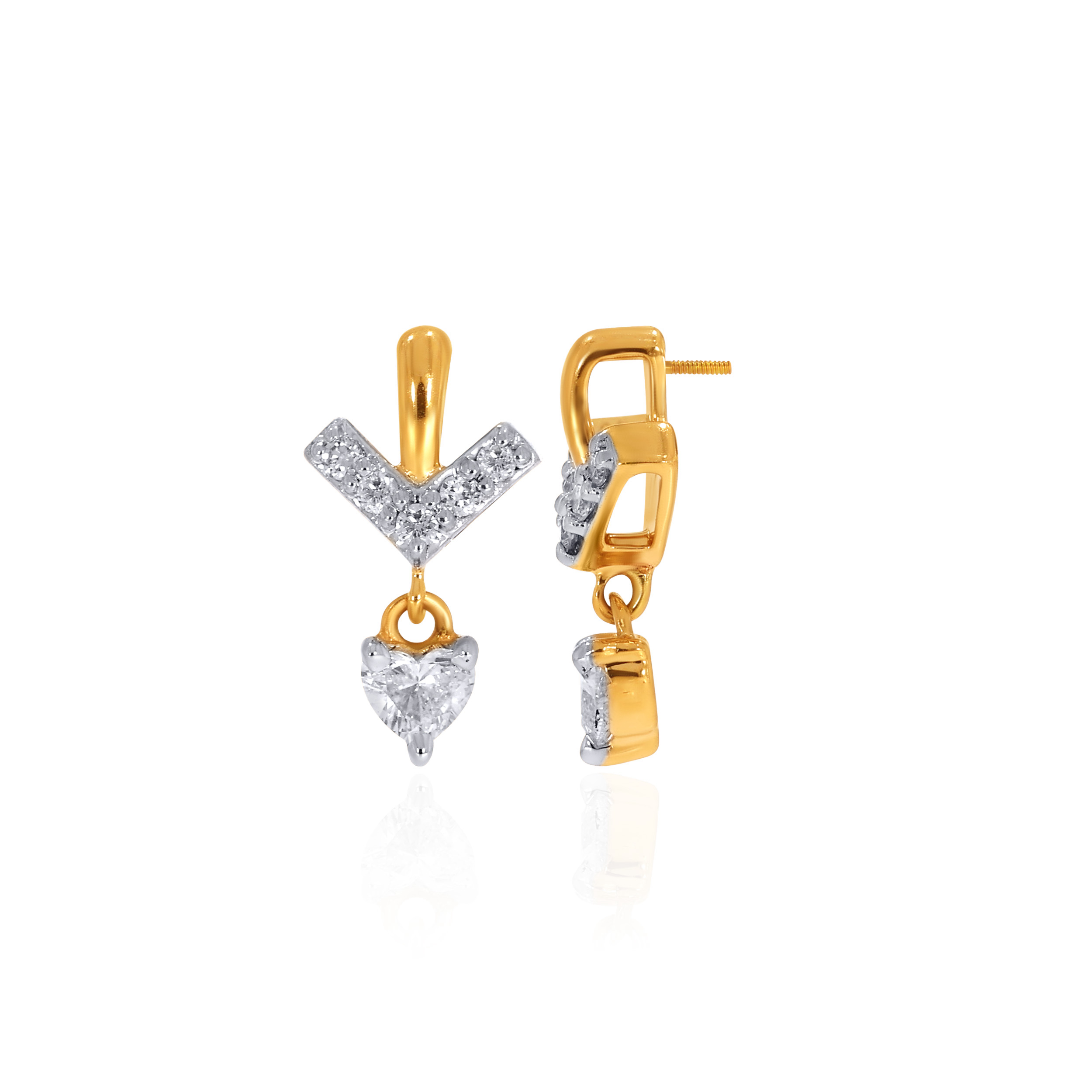 Cascade Of Heart Drop Diamond Earrings - Senco Gold and Diamonds
