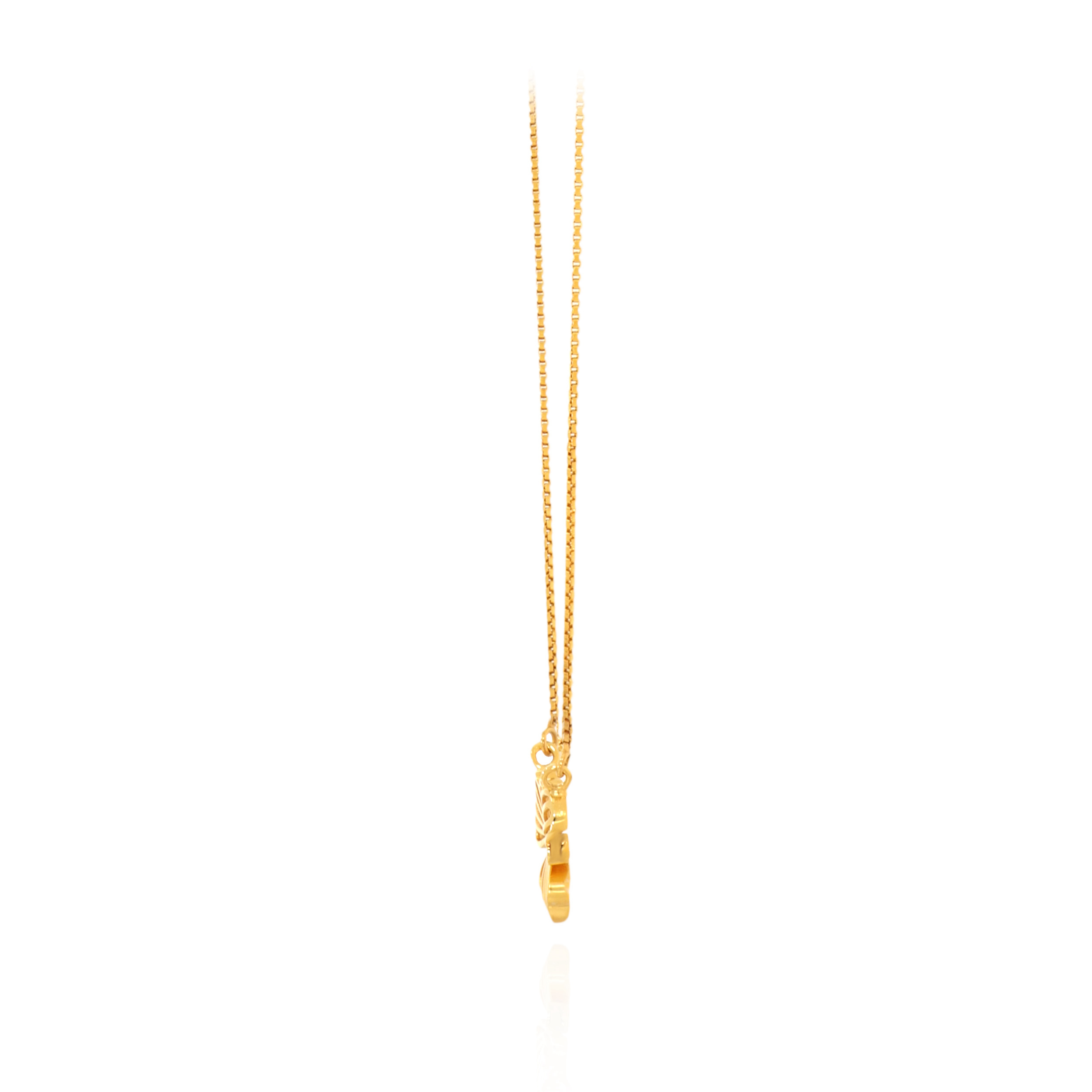 Petal Fan Gold Chain Pendant - Senco Gold and Diamonds