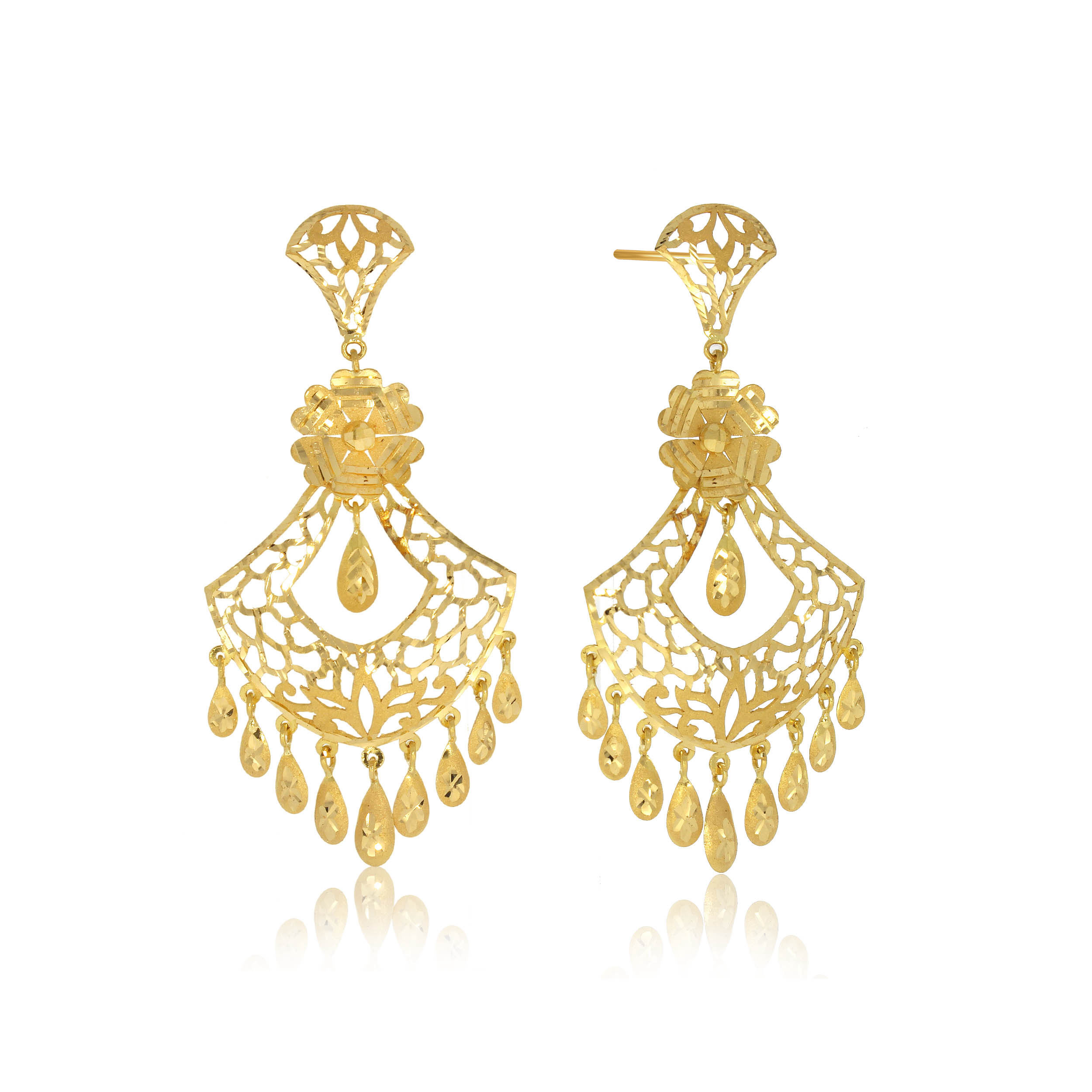 Admirable Art Gold Drop Earrings - Senco Gold and Diamonds