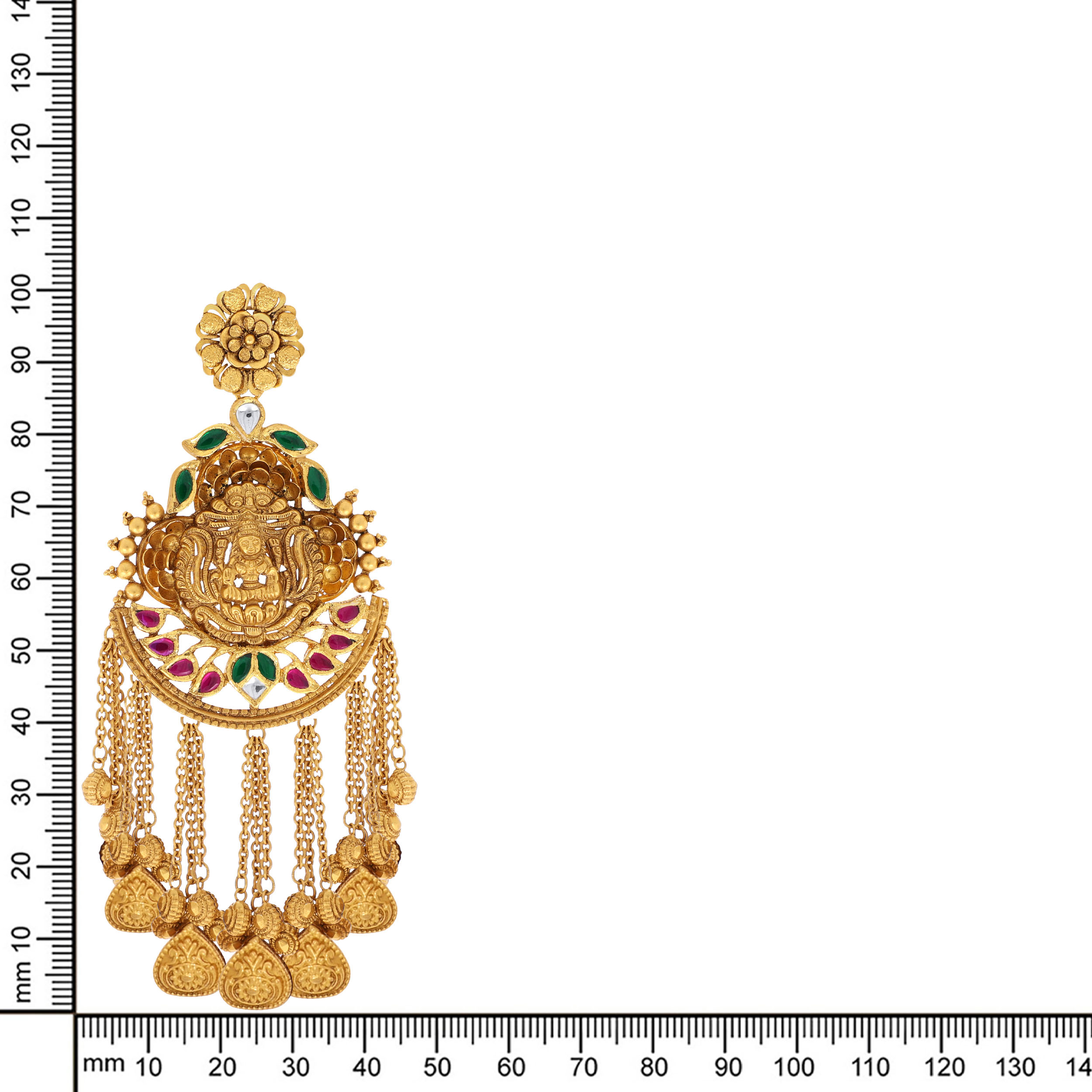 Divine Antique Gold Kundan Danglers - Senco Gold and Diamonds