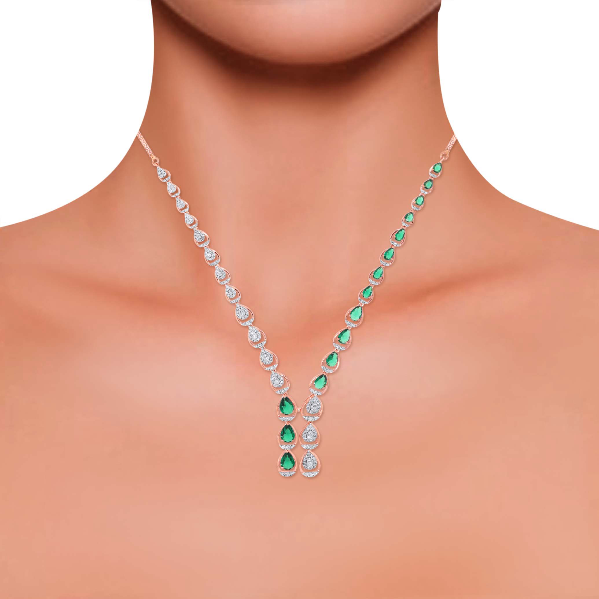 Sleek Duo Diamond Necklace - Senco Gold and Diamonds