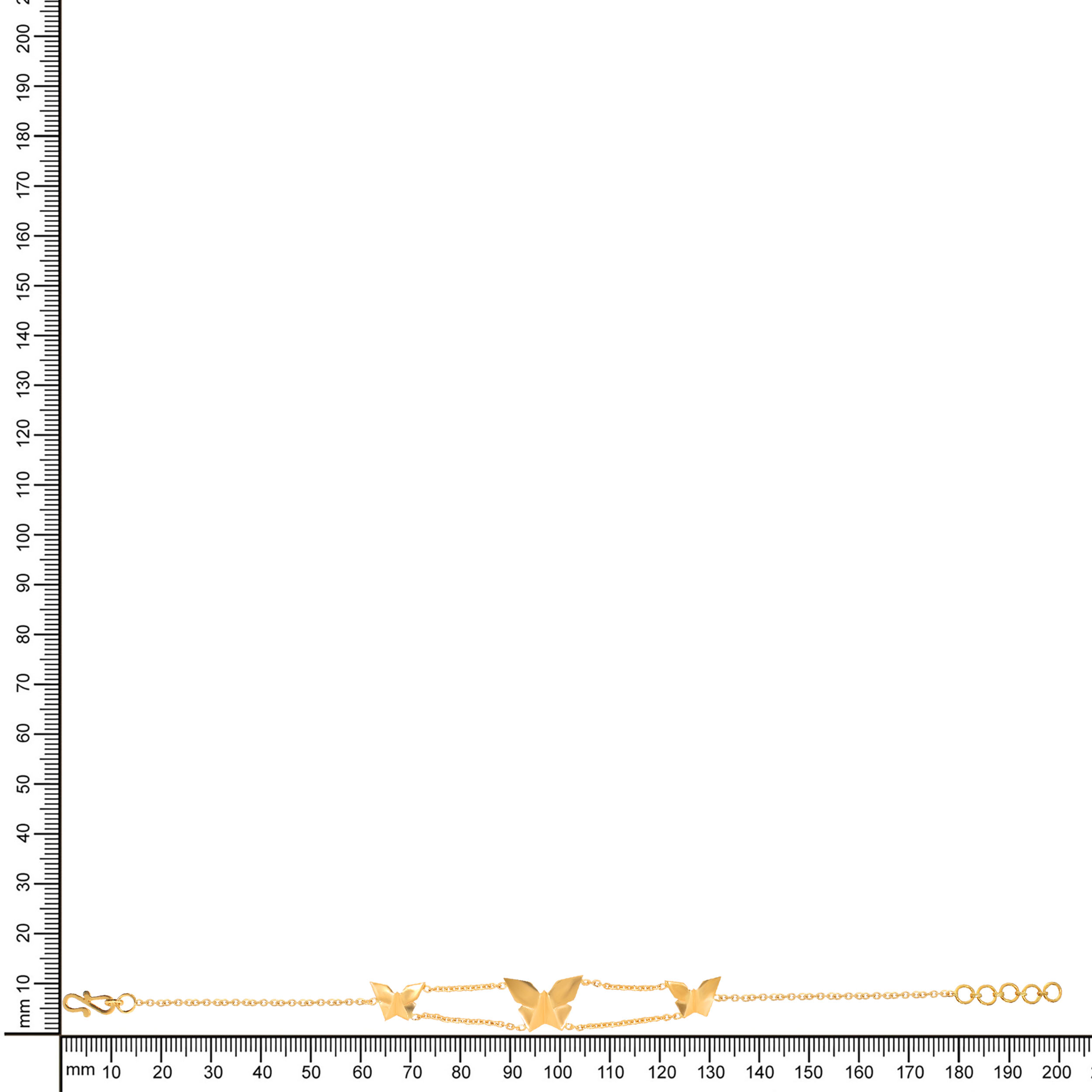 Cute Butterfly Trio Kids Gold Bracelet - Senco Gold and Diamonds