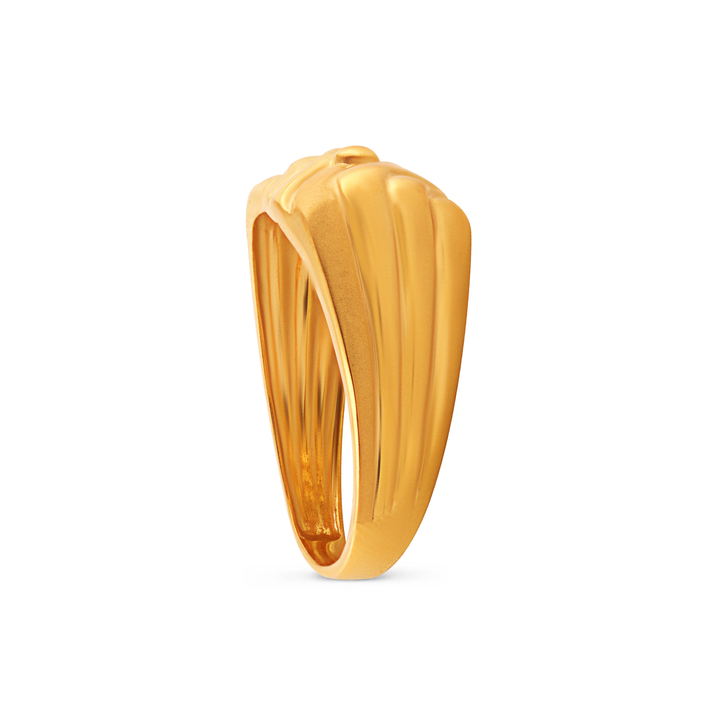 Textured Wave Men's Gold Ring - Senco Gold and Diamonds