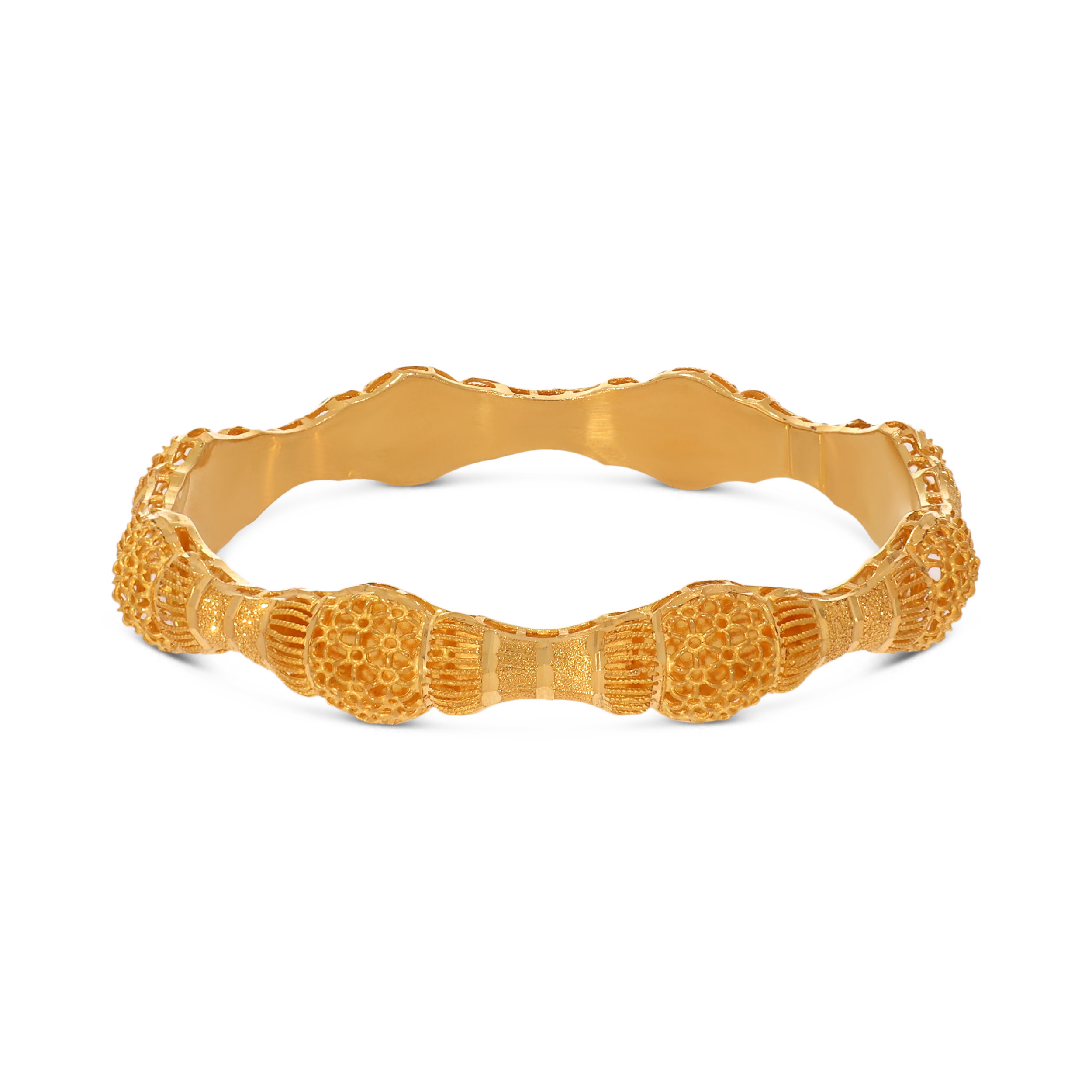 Ornate Majesty Gold Chur Bangle - Senco Gold and Diamonds