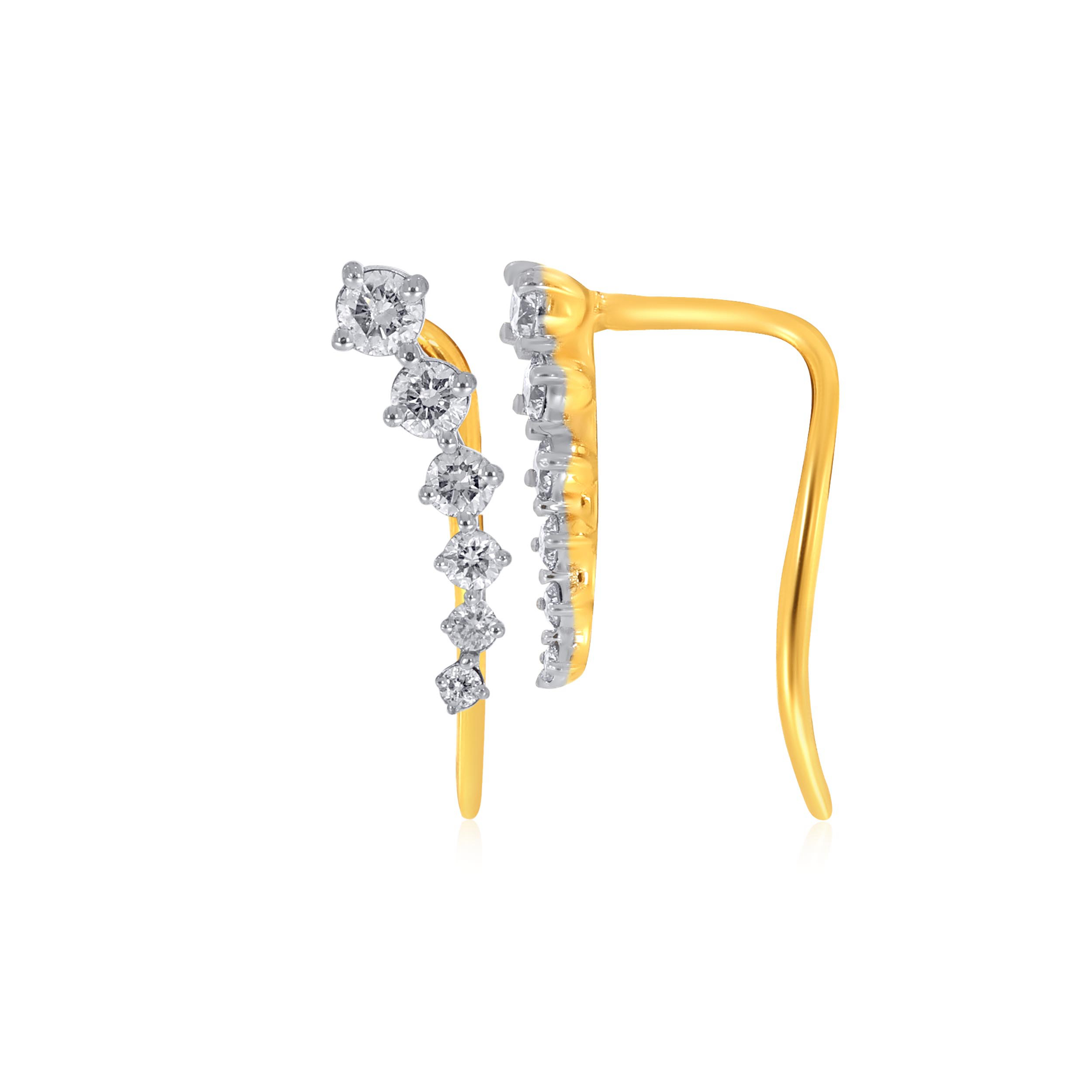 Starry Pebbles Diamond Hook Earrings - Senco Gold and Diamonds