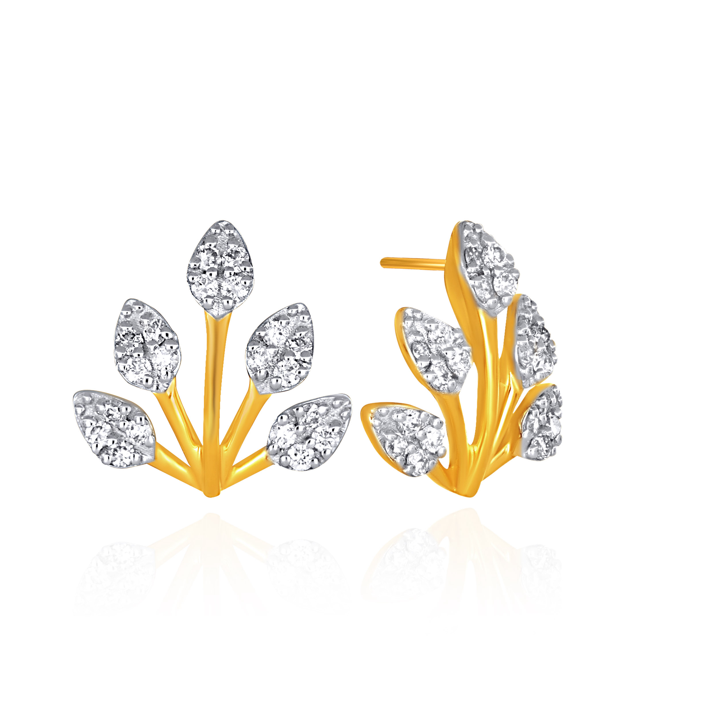  Leaflet Cluster Diamond Studs - Senco Gold and Diamonds