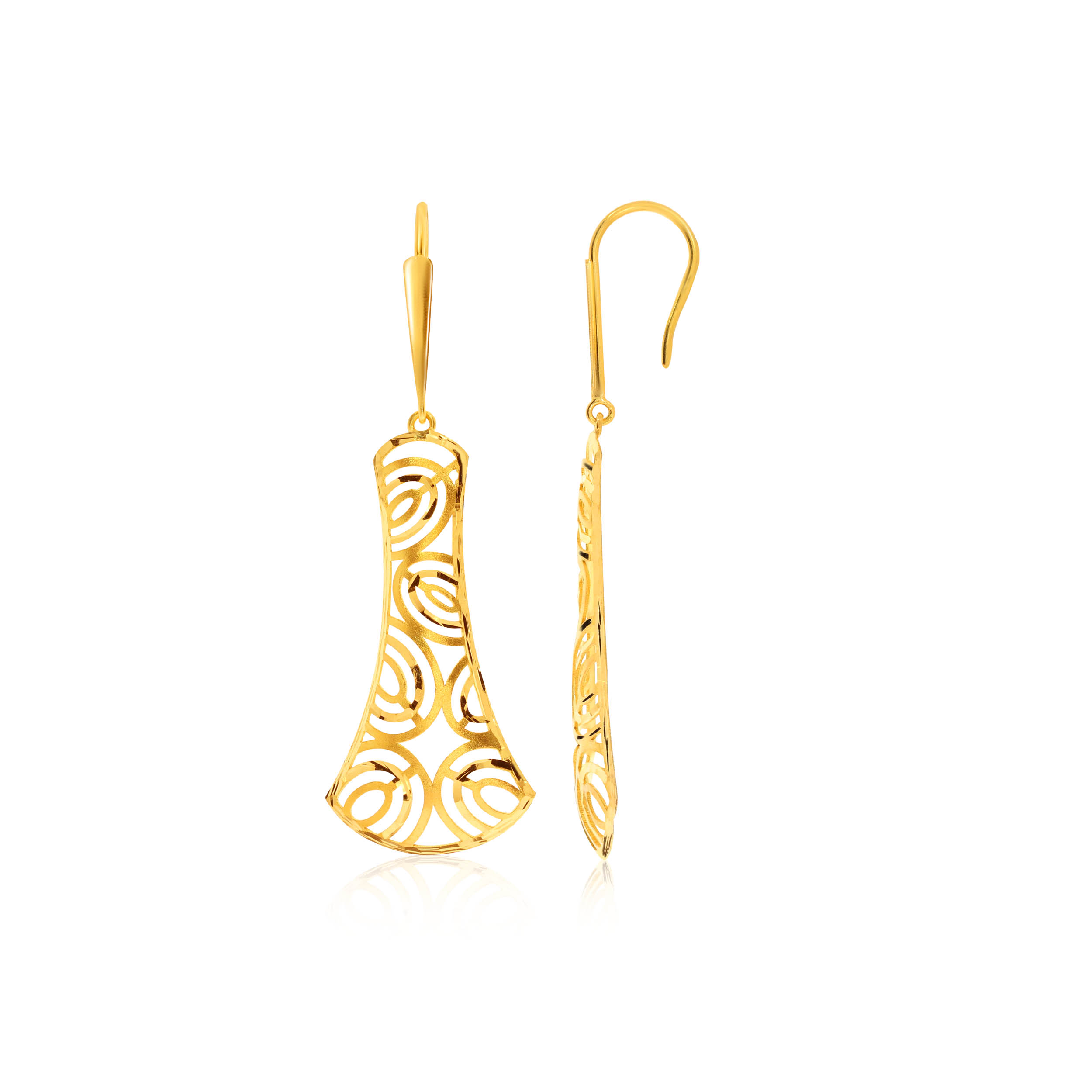 Fashionable Chime Gold Hook Earrings - Senco Gold and Diamonds