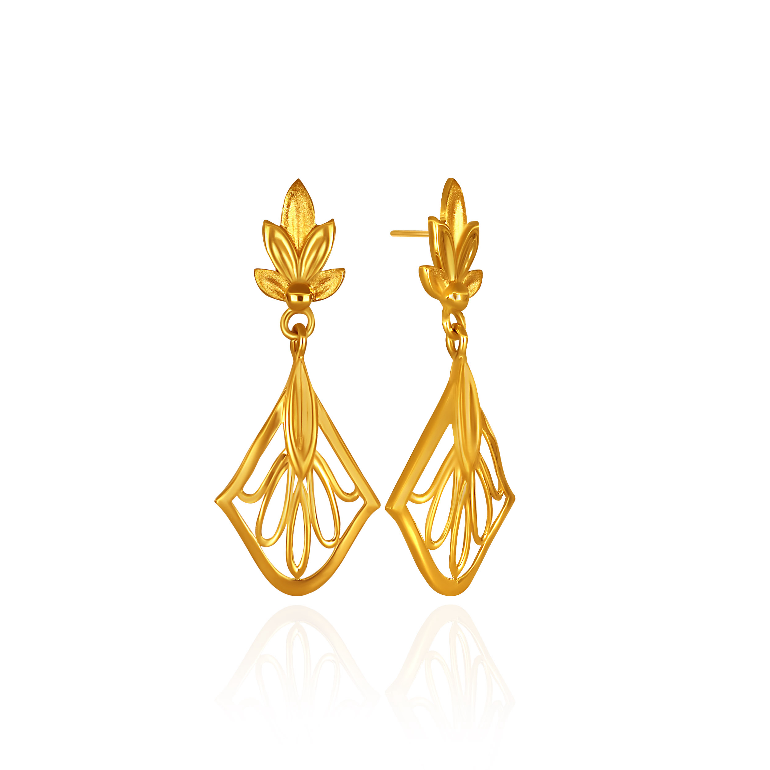Gleam of Elegance Gold Drop Earrings - Senco Gold and Diamonds