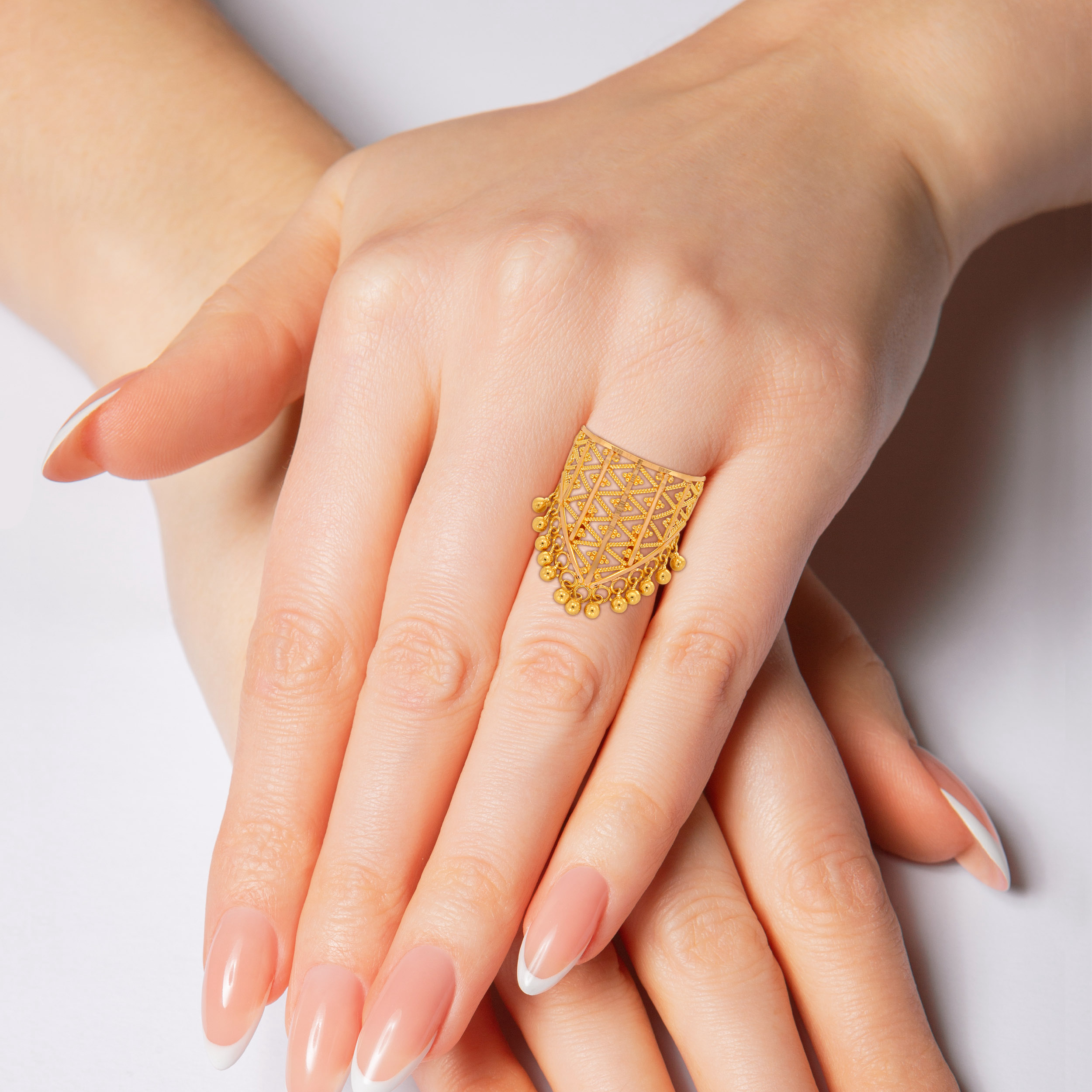 Filigree Lattice Gold Ring - Senco Gold and Diamonds