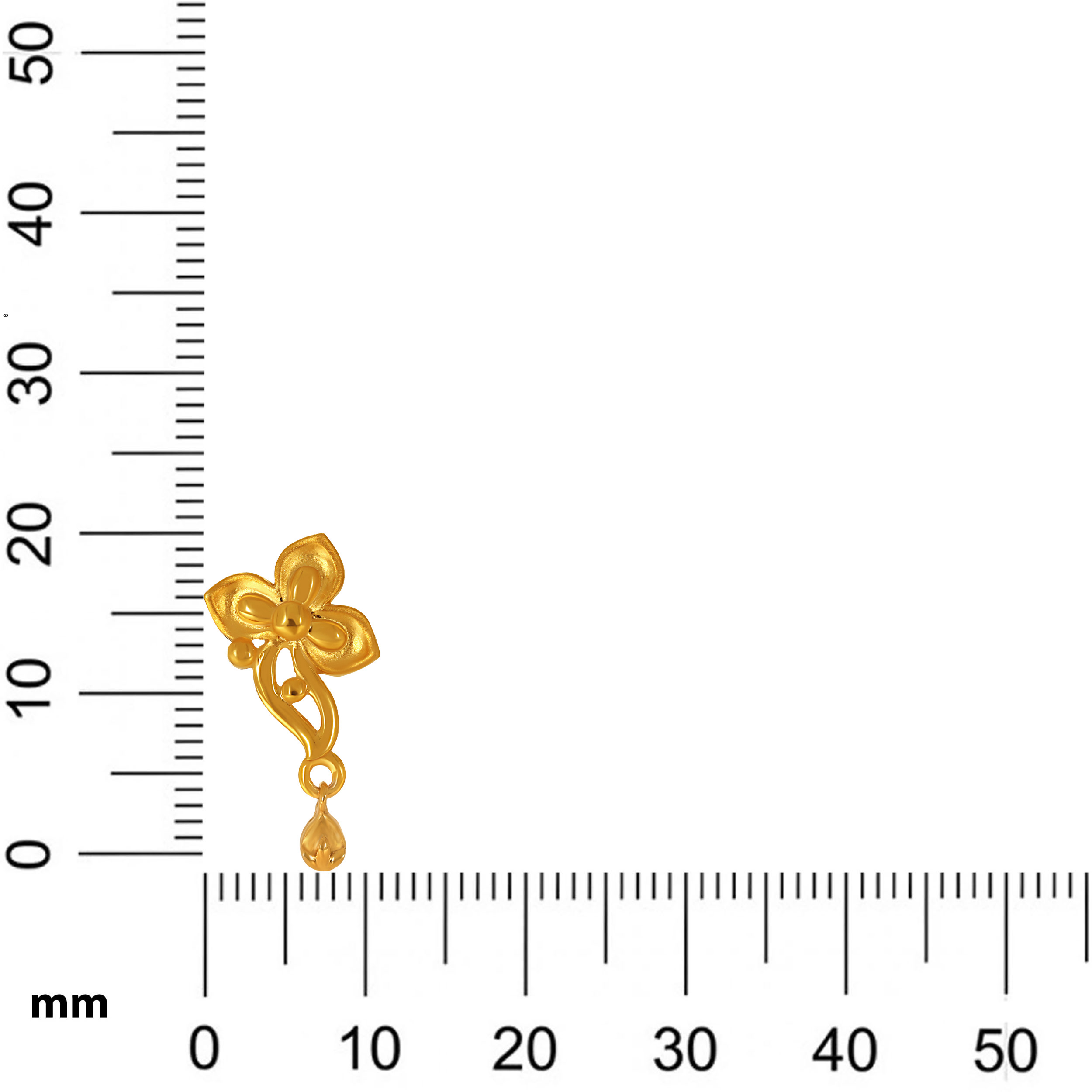 Floral Vein Gold Drop Earrings - Senco Gold and Diamonds