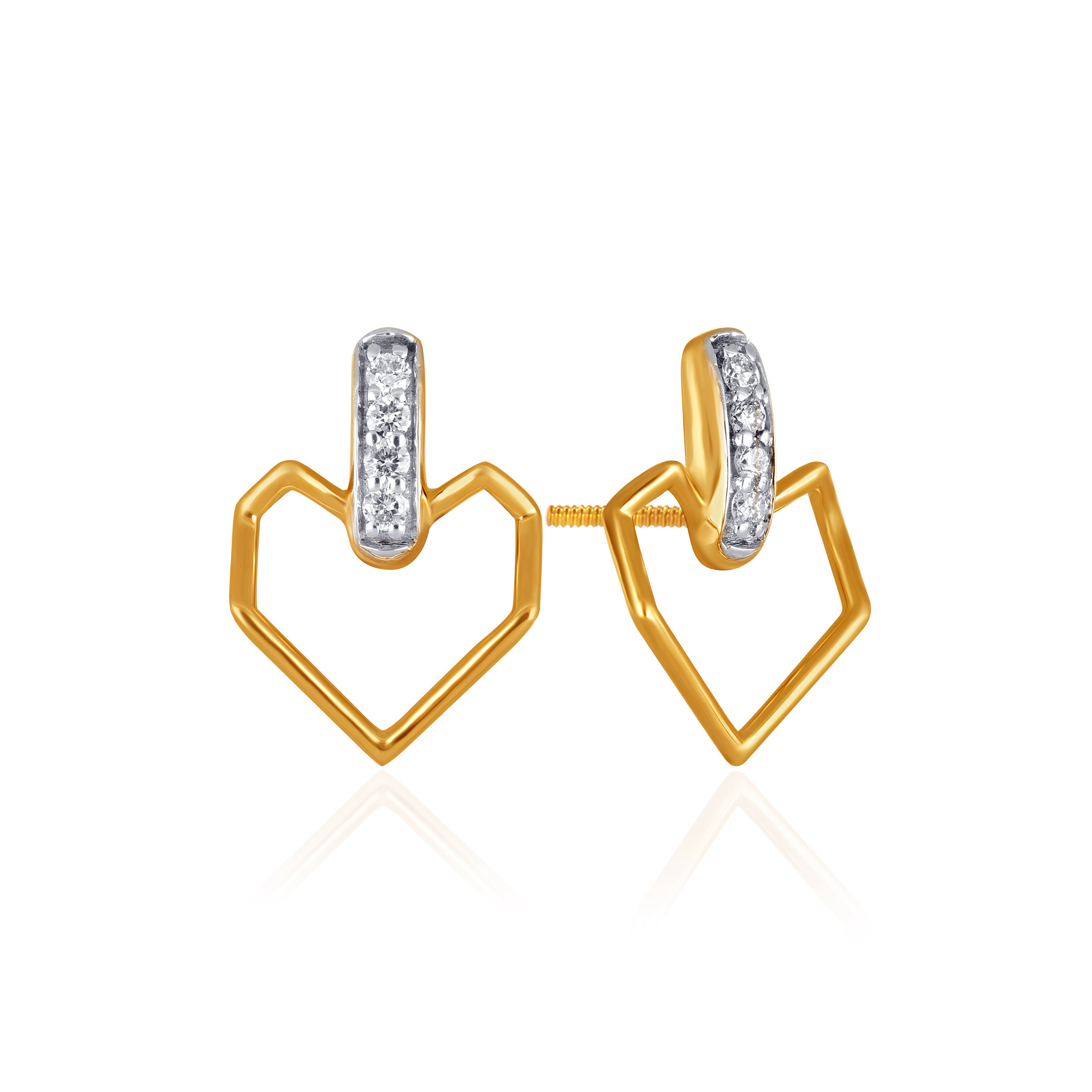 Reflecting Depth Of Love Diamond Earrings - Senco Gold and Diamonds