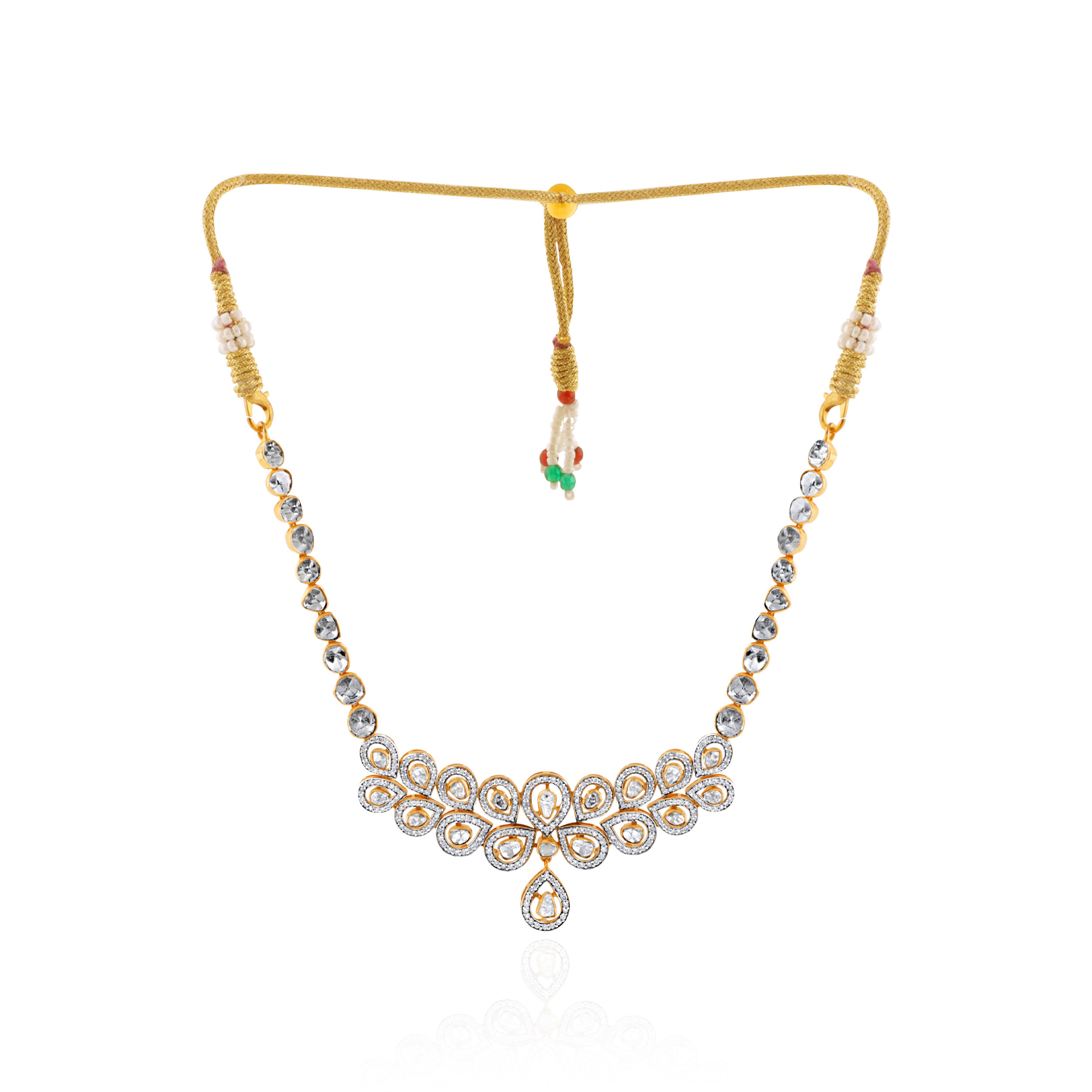 Royal Aura Polki Diamond Necklace - Senco Gold and Diamonds