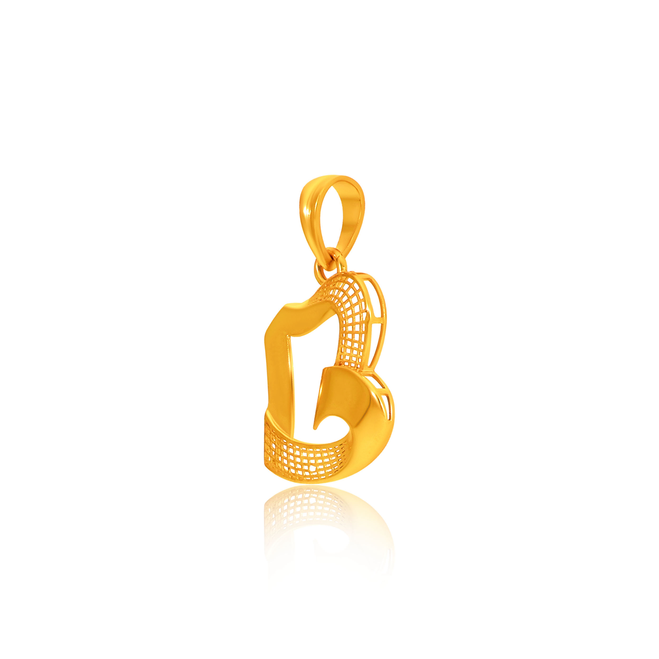 22K Yellow Gold B Alphabet  Pendant-GPN-SAD0005351 - Senco Gold and Diamonds