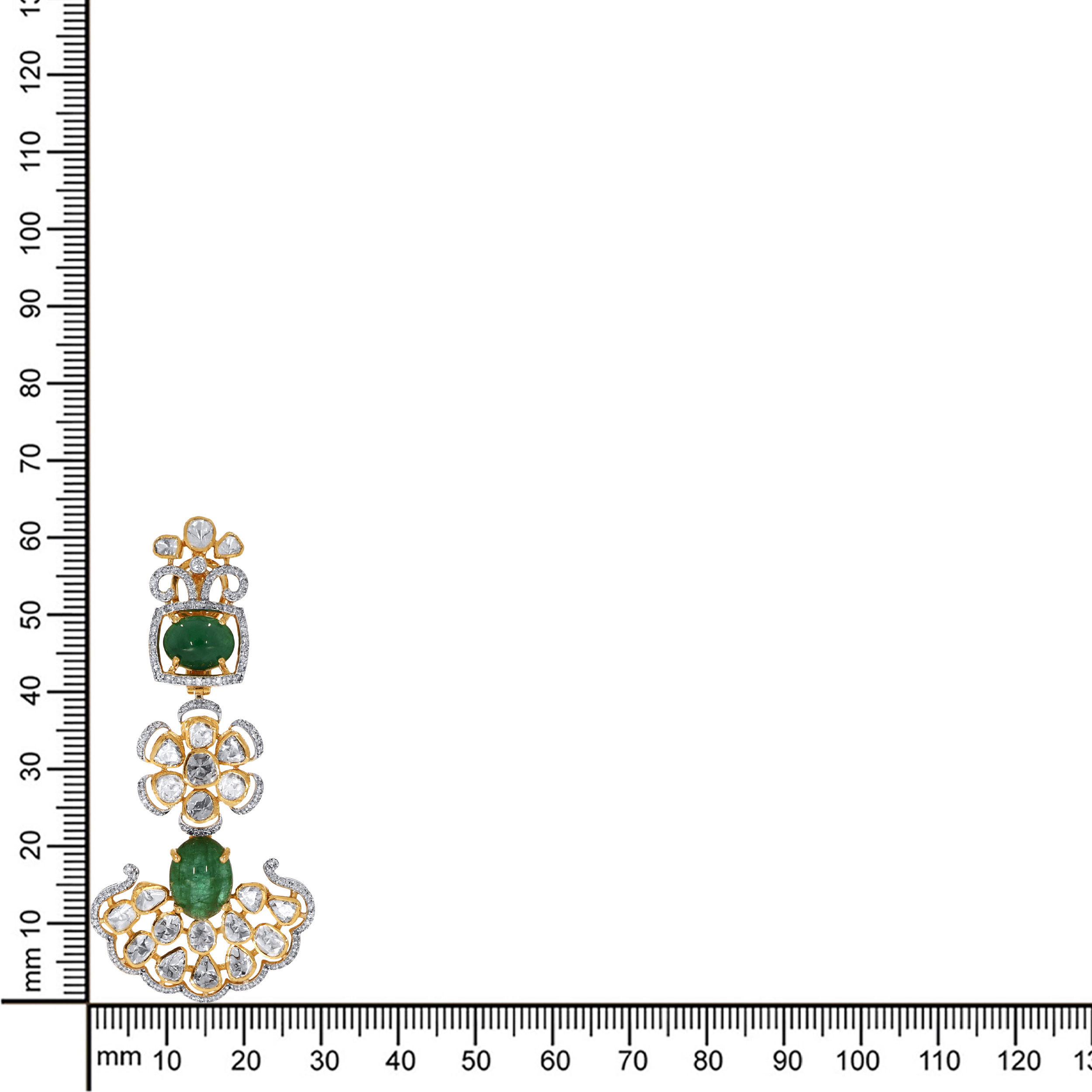 14K Yellow Gold Polki Diamond Earrings-DTGN-D000788828 - Senco Gold and Diamonds