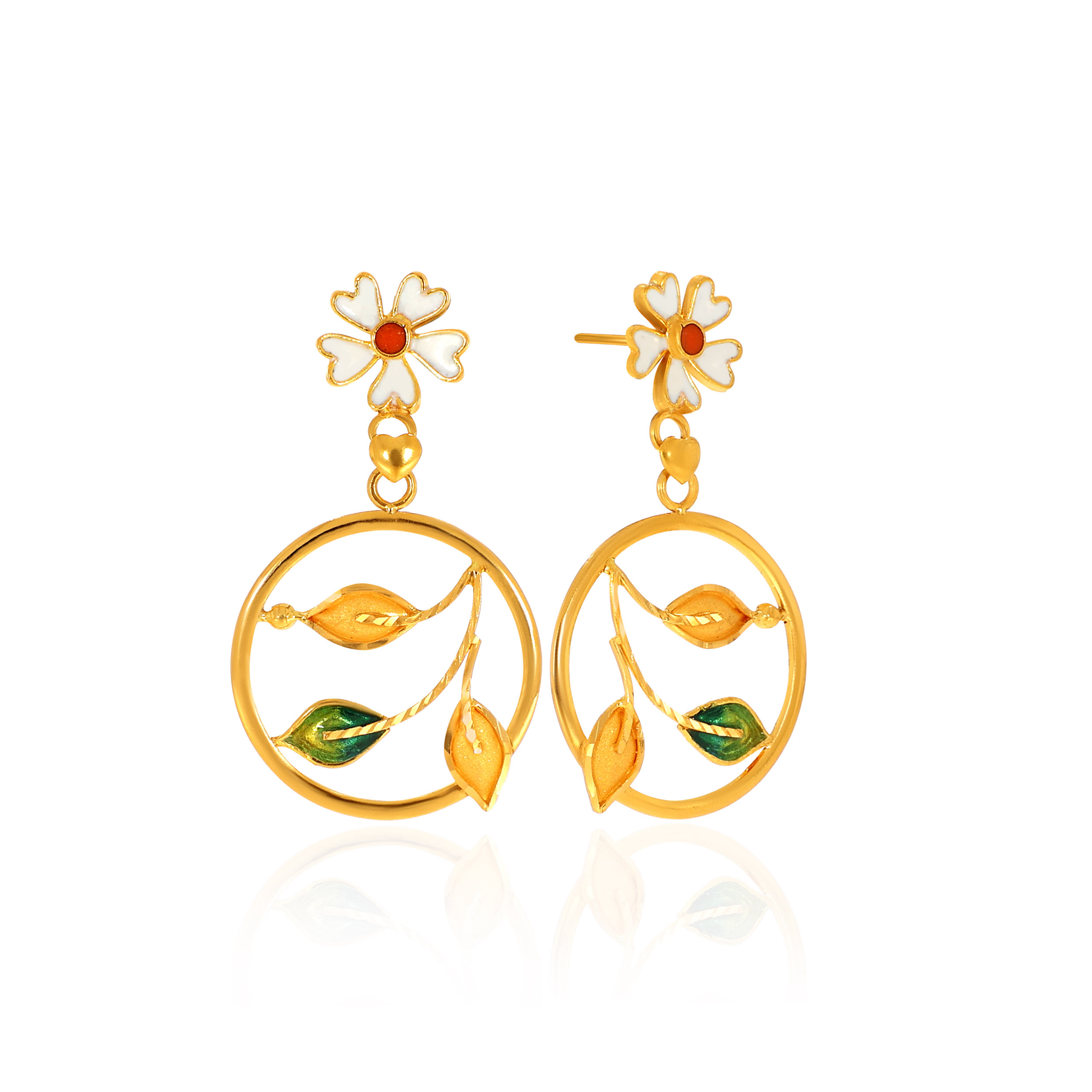 22K Yellow Gold Drop Earrings-GP-D000782702 - Senco Gold and Diamonds