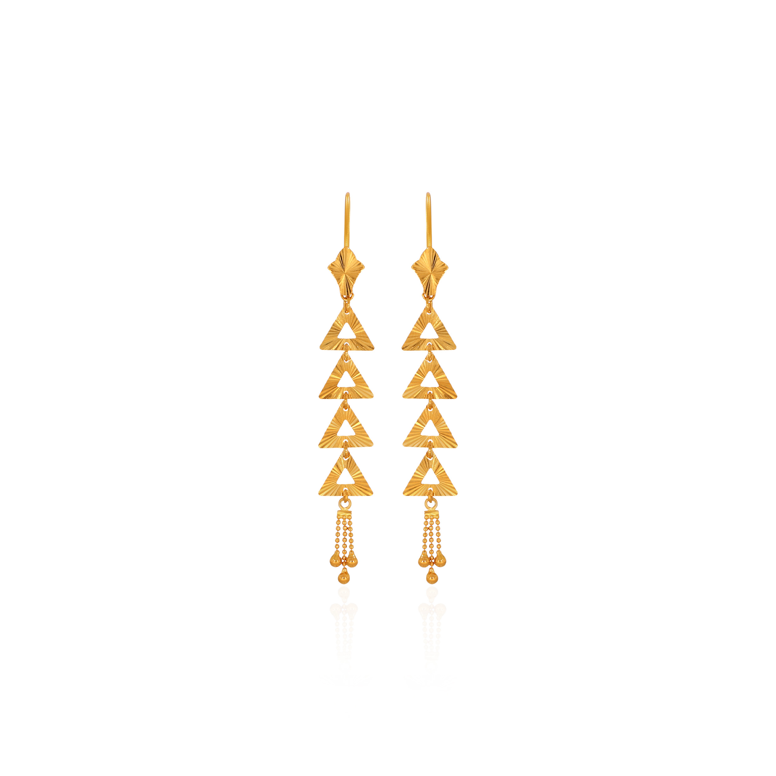 Evergreen Allure Gold Hook Earrings - Senco Gold and Diamonds