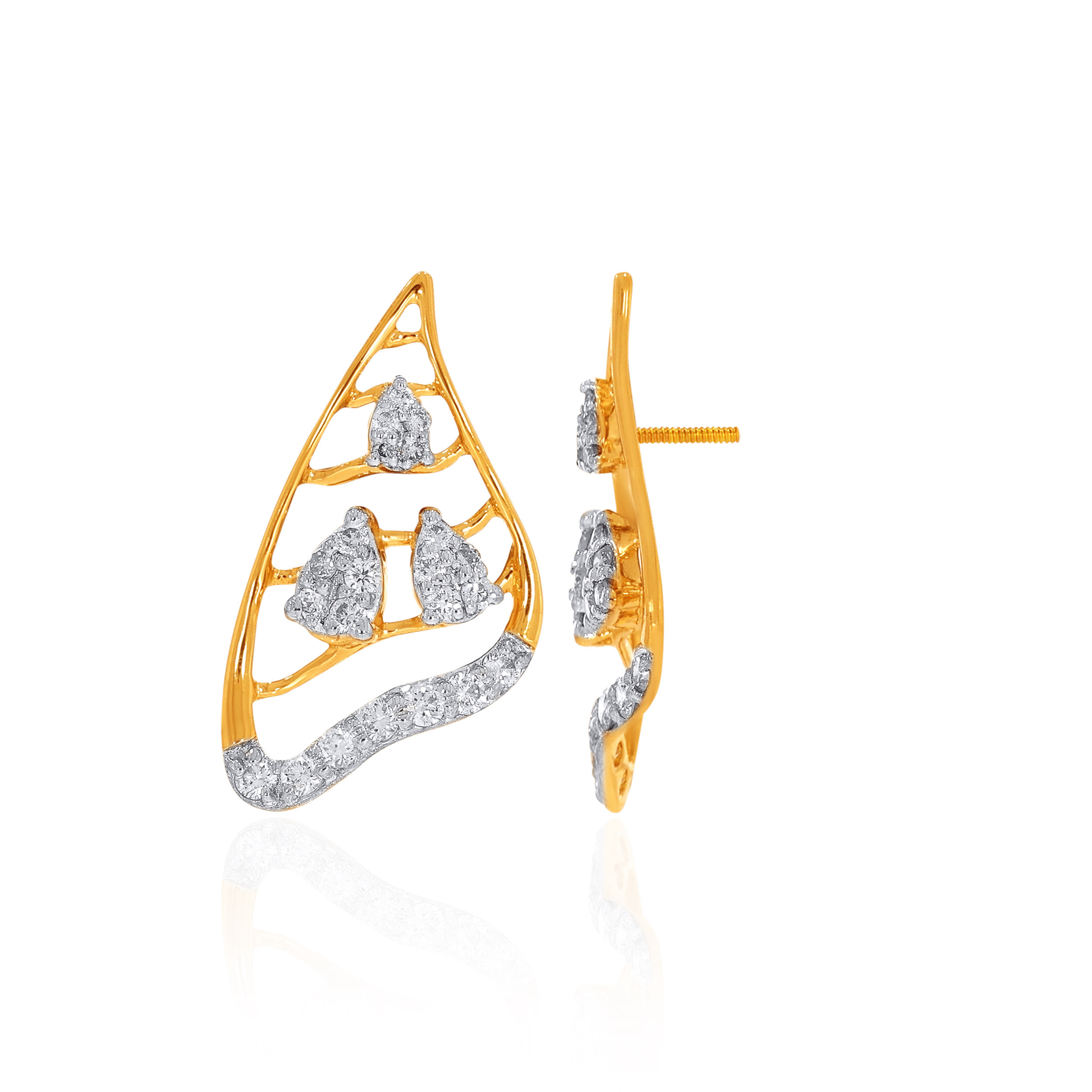 Refined Abstract Diamond Earrings - Senco Gold and Diamonds