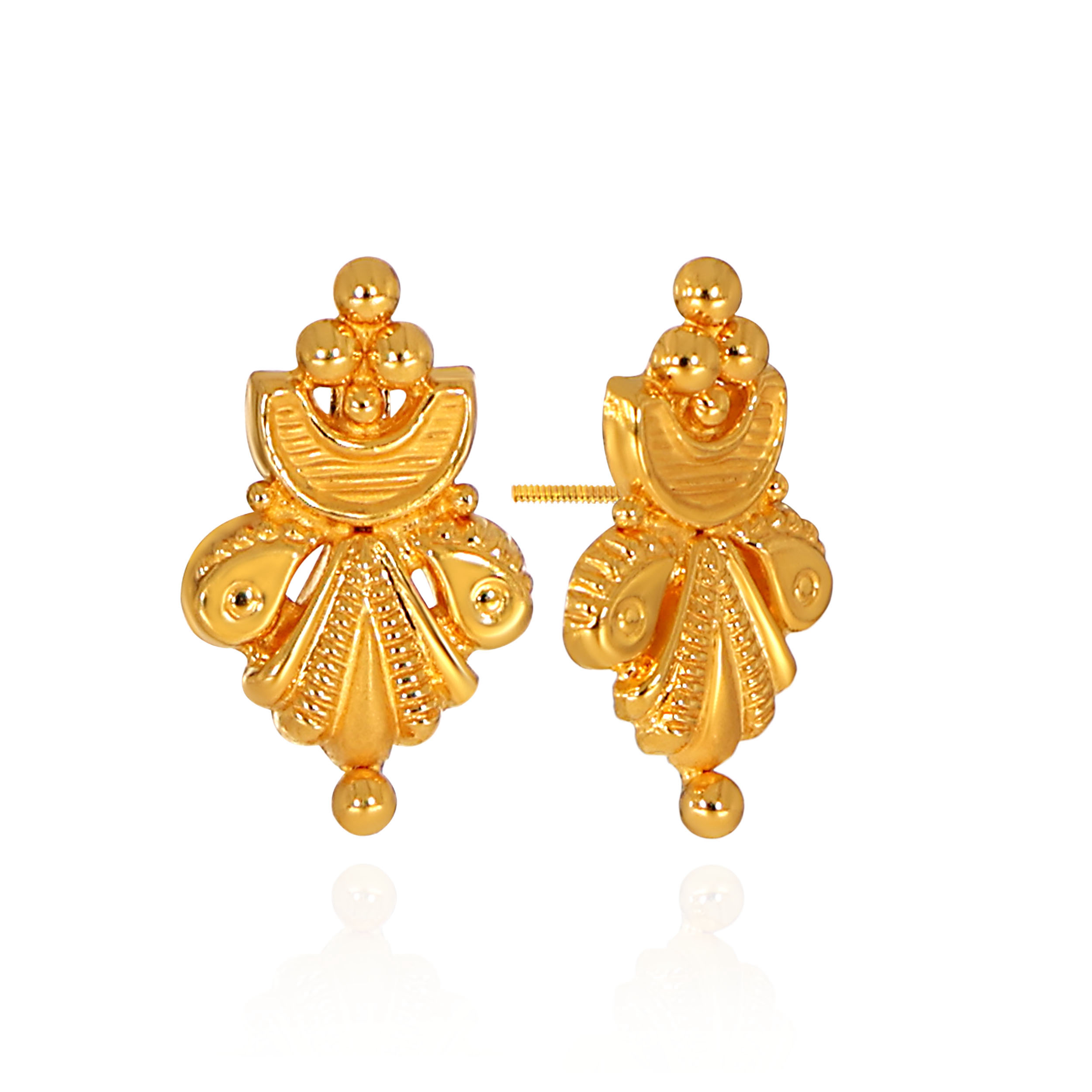 Traditional Aura Gold Studs - Senco Gold and Diamonds
