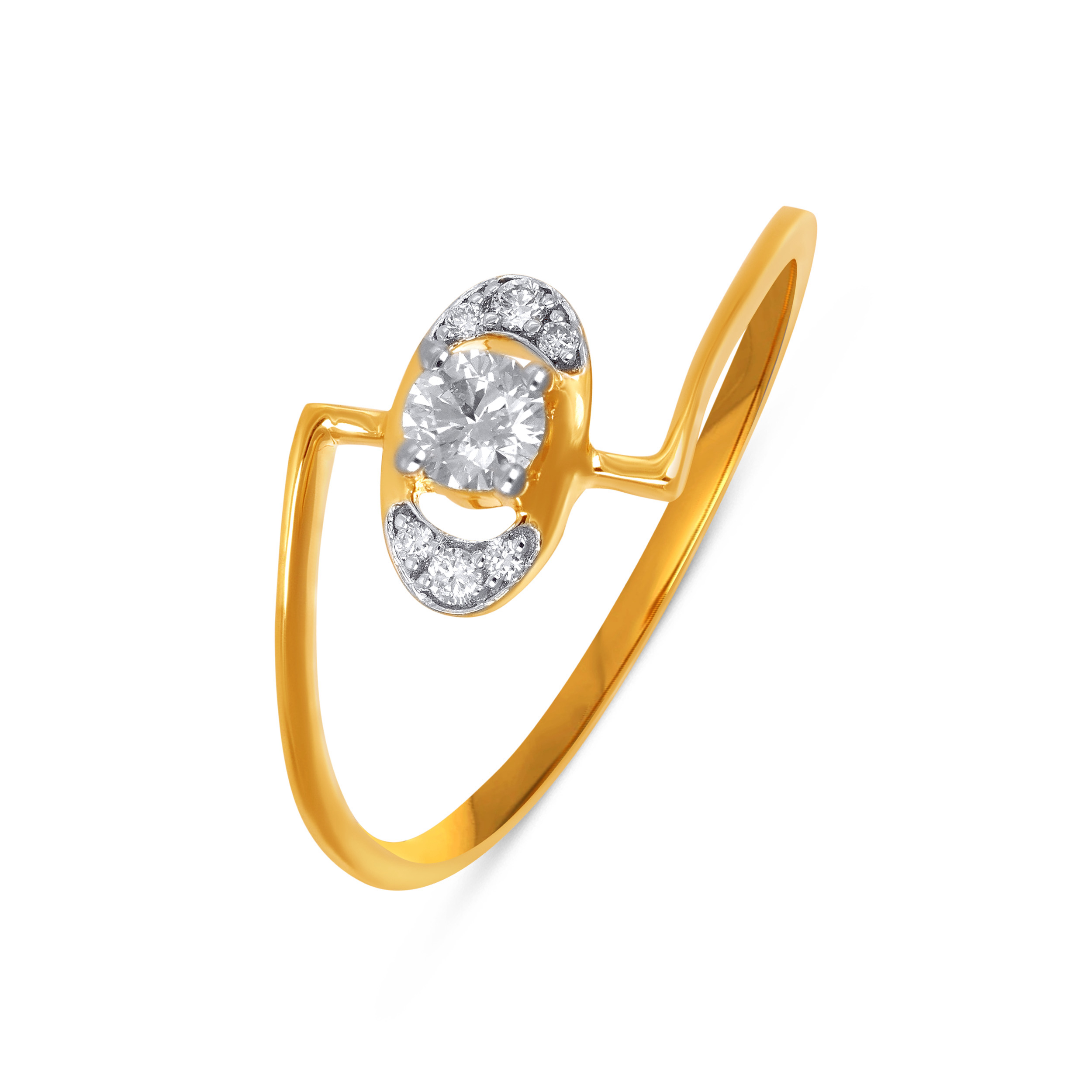 Blazing Brilliance Overlapping Solitaire Ring - Senco Gold and Diamonds