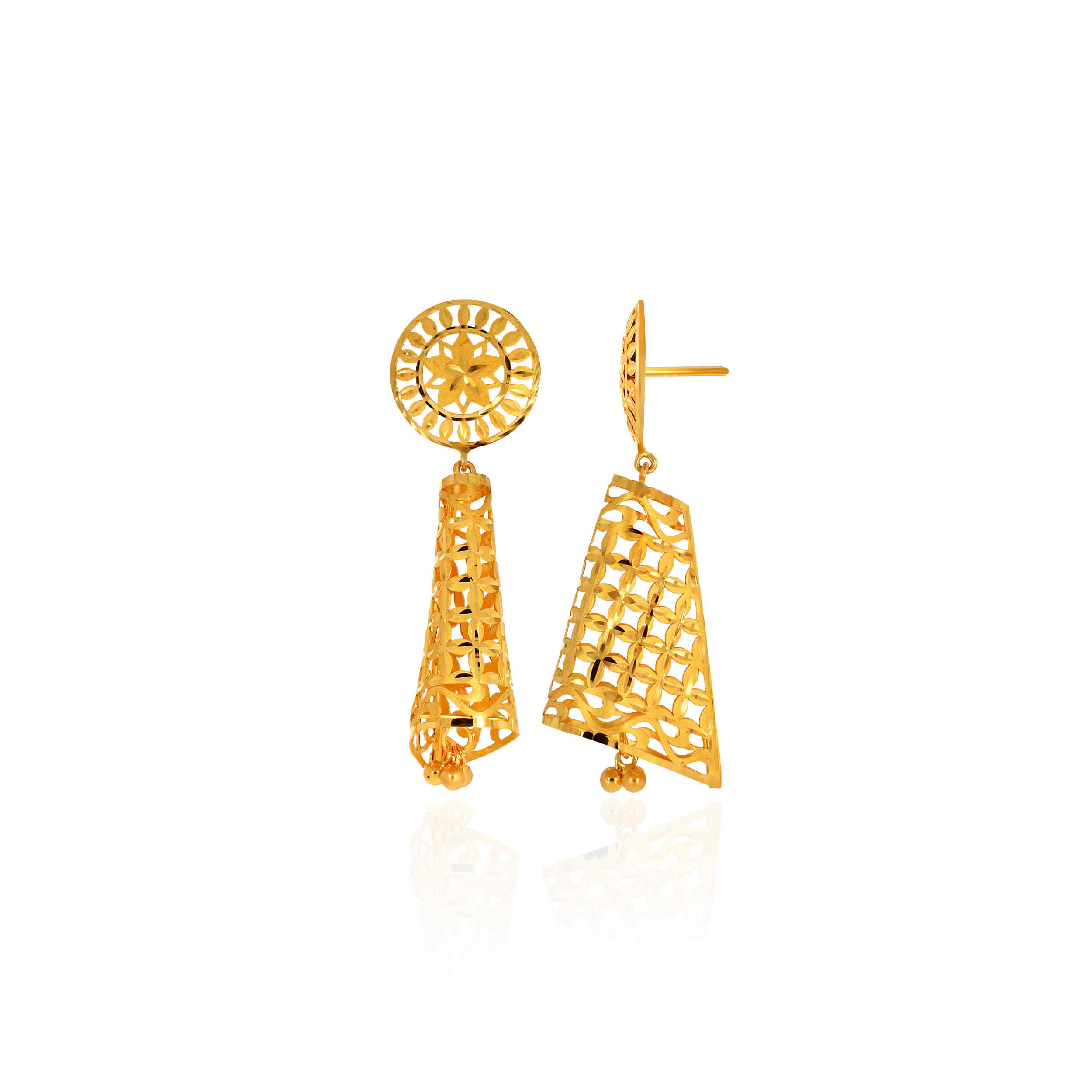 22K Yellow Gold Jhumka Earrings - GJ-SAD0004570 - Senco Gold and Diamonds