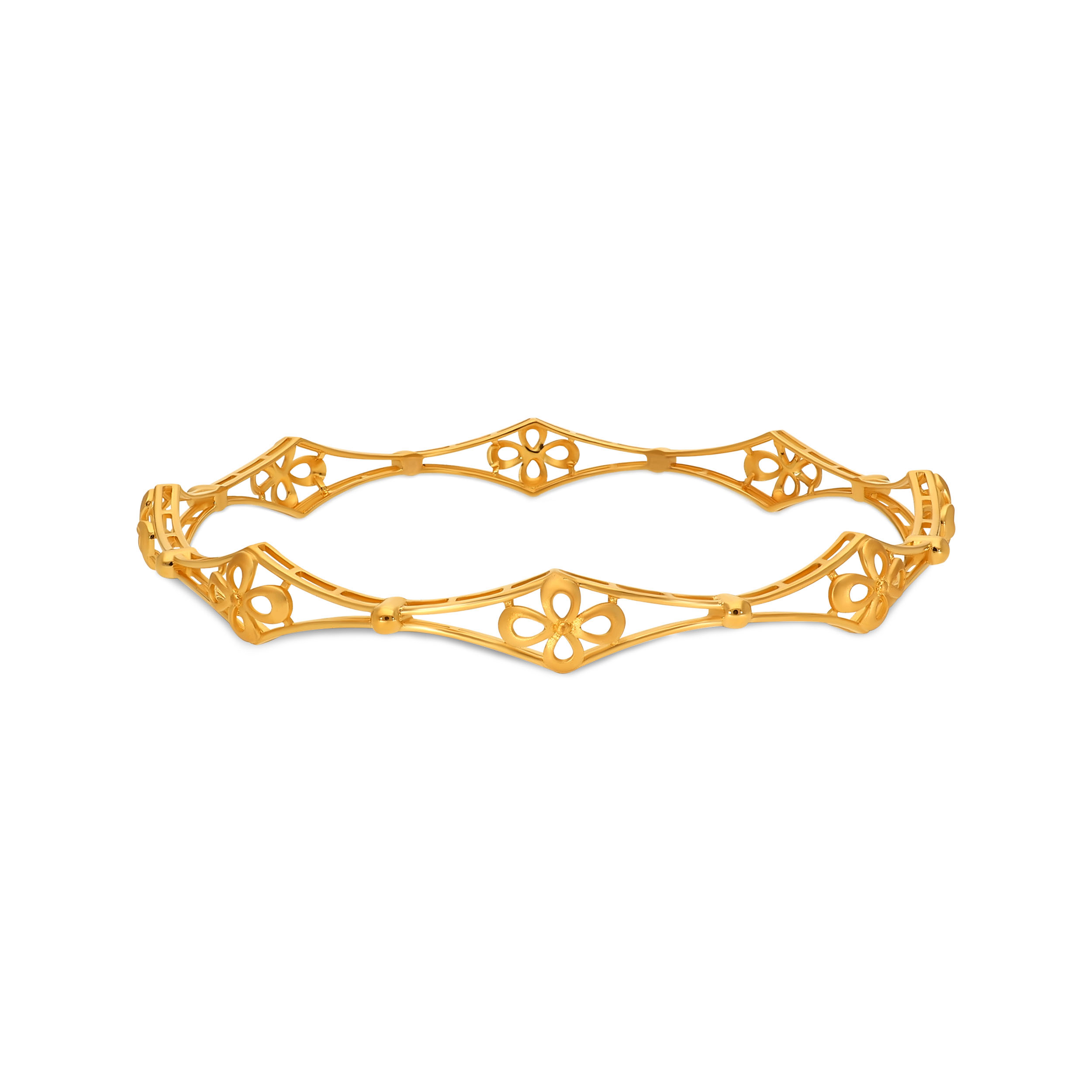 Geometric Muse Gold Chur Bangle - Senco Gold and Diamonds