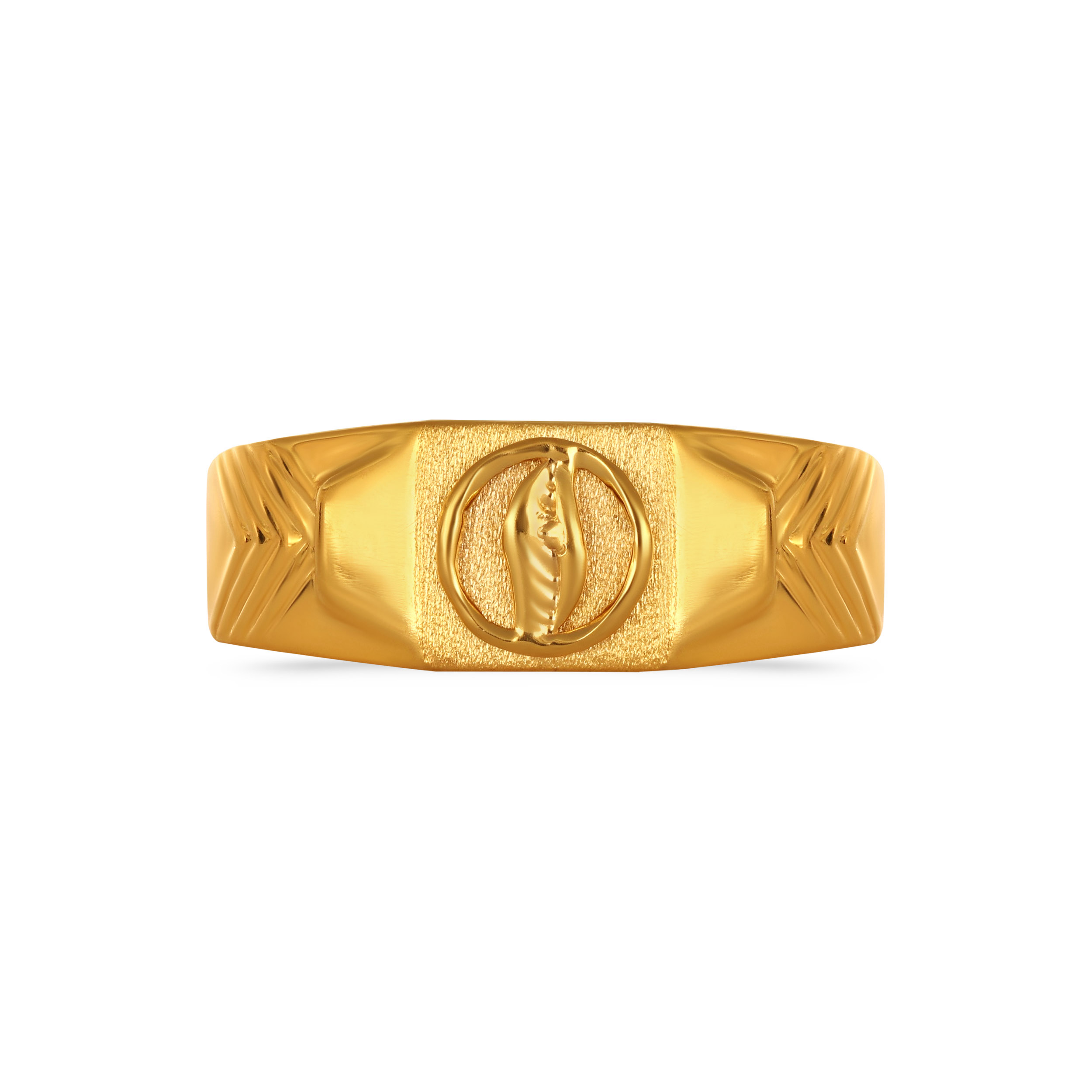 Versatile Geometric Motif Men's Gold Ring - Senco Gold and Diamonds