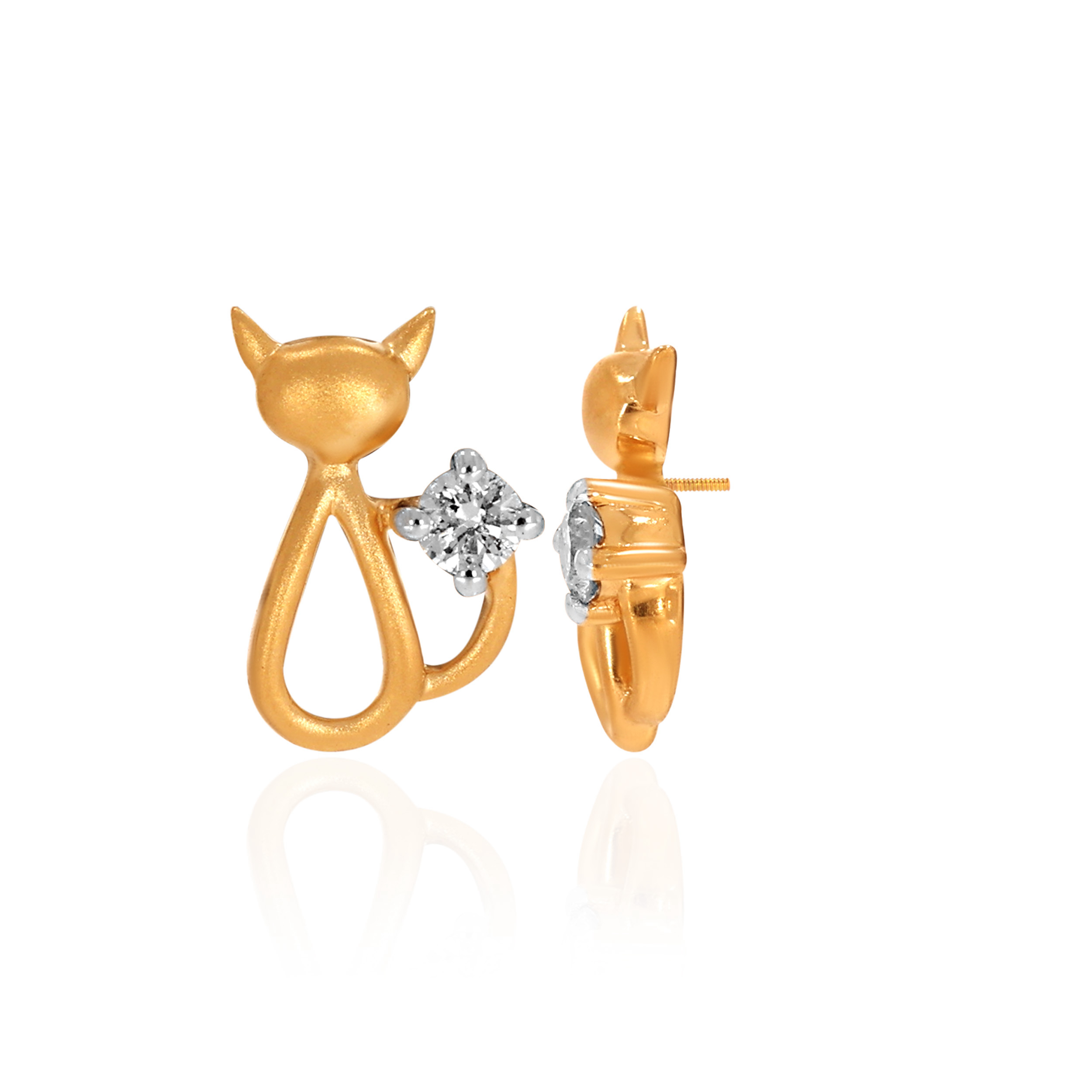 14K Yellow Gold Kids Diamond Studs Earrings-DT-D000790330 - Senco Gold and Diamonds