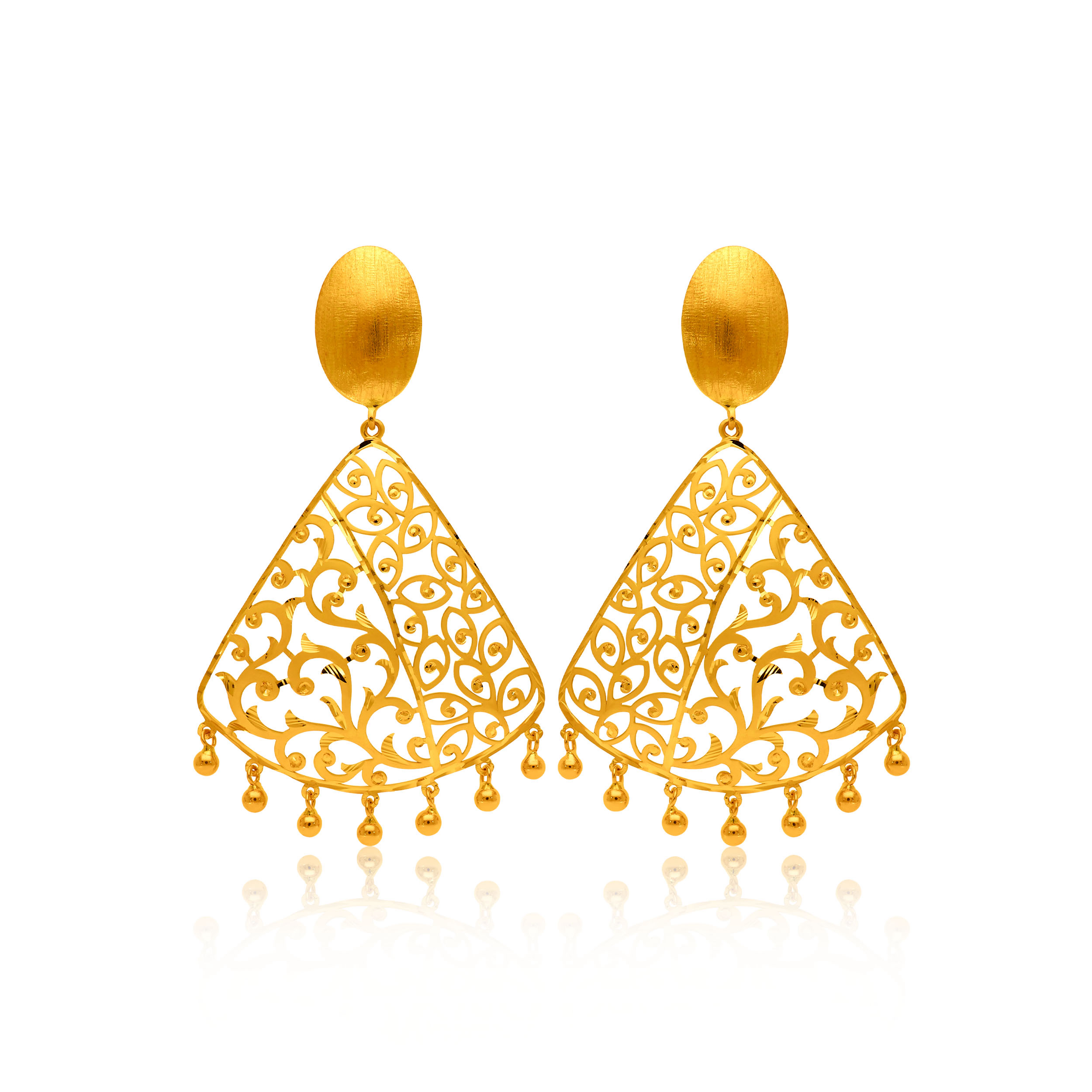 22K Yellow Gold Danglers Earrings-GP-SAD0005773 - Senco Gold and Diamonds