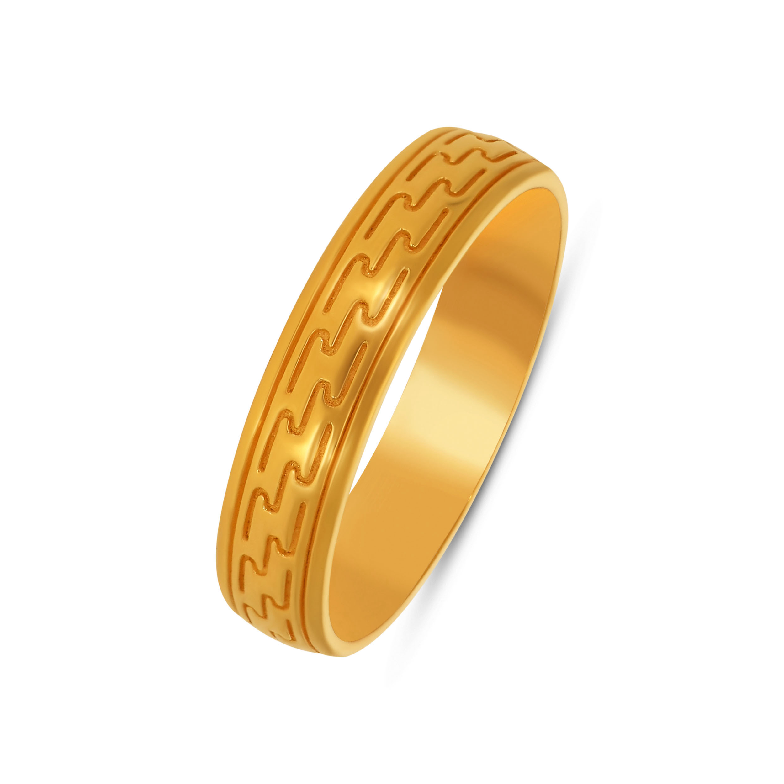 Sculpted Meridian Men's Gold Band - Senco Gold and Diamonds