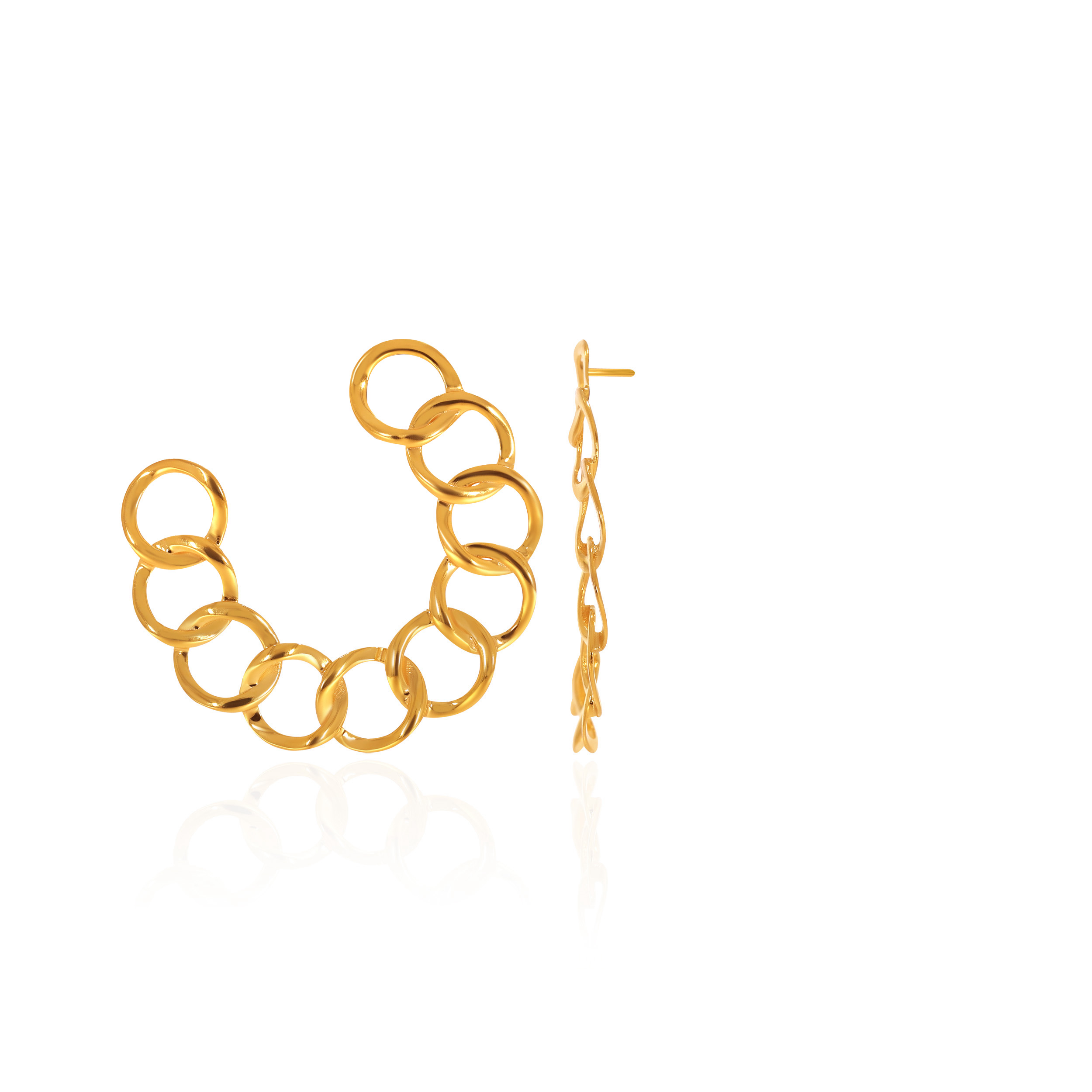 Nexus Link Gold Studs - Senco Gold and Diamonds