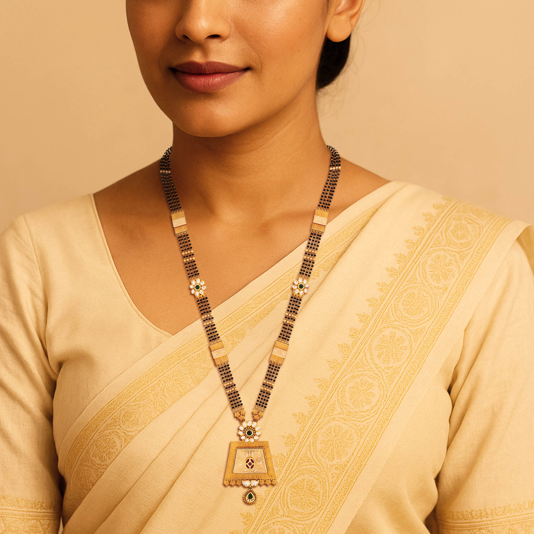 Royal Legacy Gold Kundan Mangalsutra - Senco Gold and Diamonds