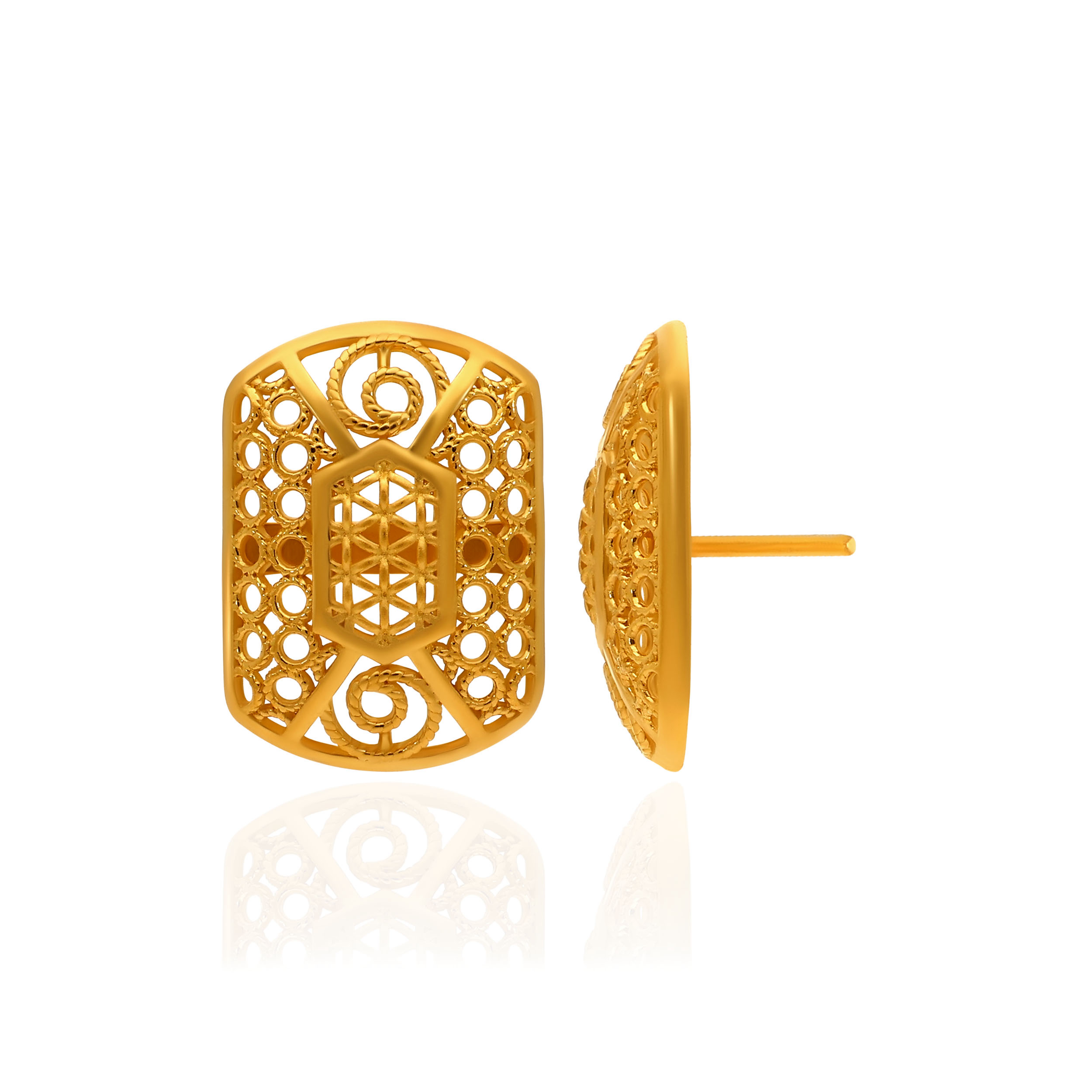 Eterna Symmetrica Gold Studs - Senco Gold and Diamonds