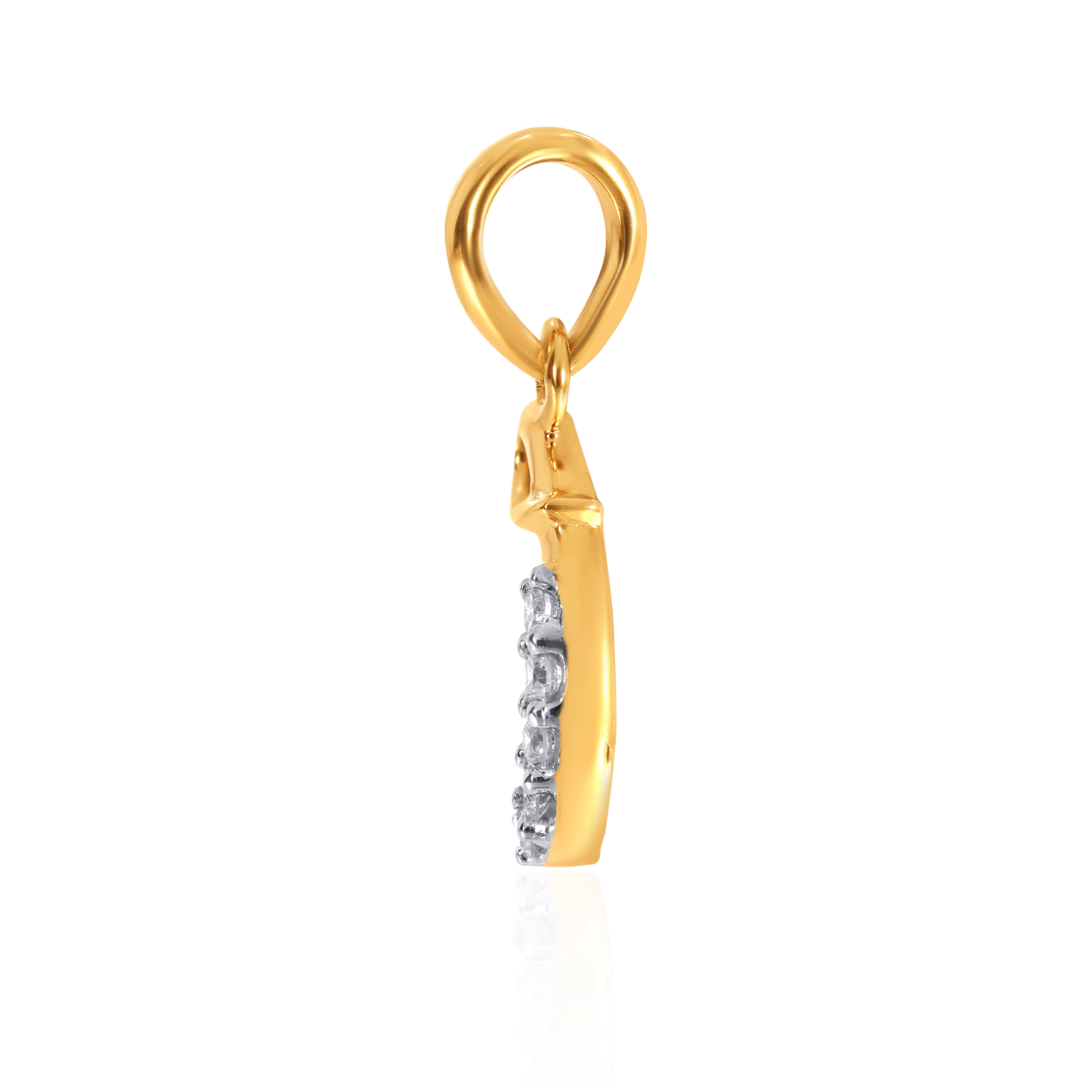 18K Yellow Gold G Alphabet Diamond Pendant-DPN-D000748632 - Senco Gold and Diamonds