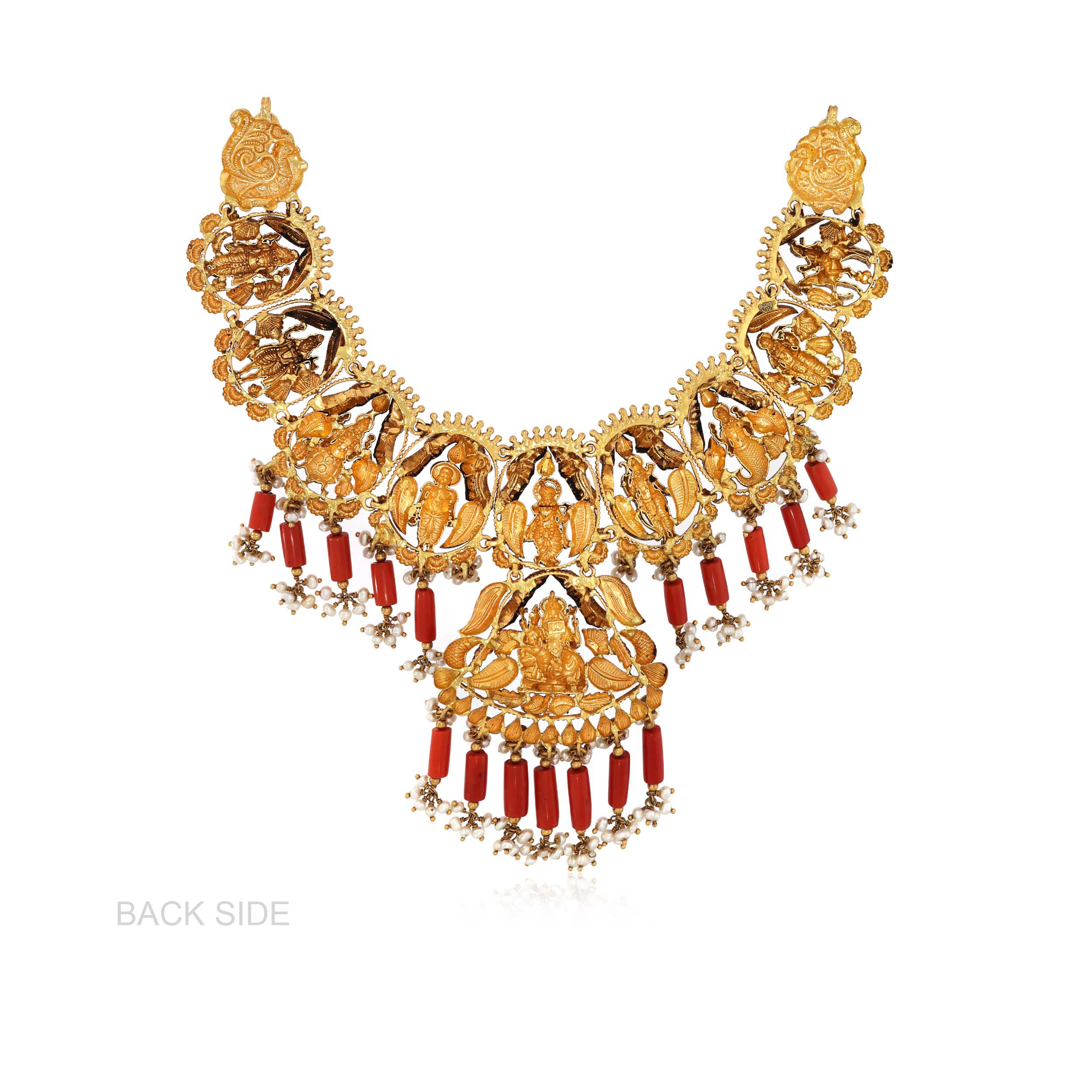 Blessed Vishnu Antique Gold Necklace - Senco Gold and Diamonds